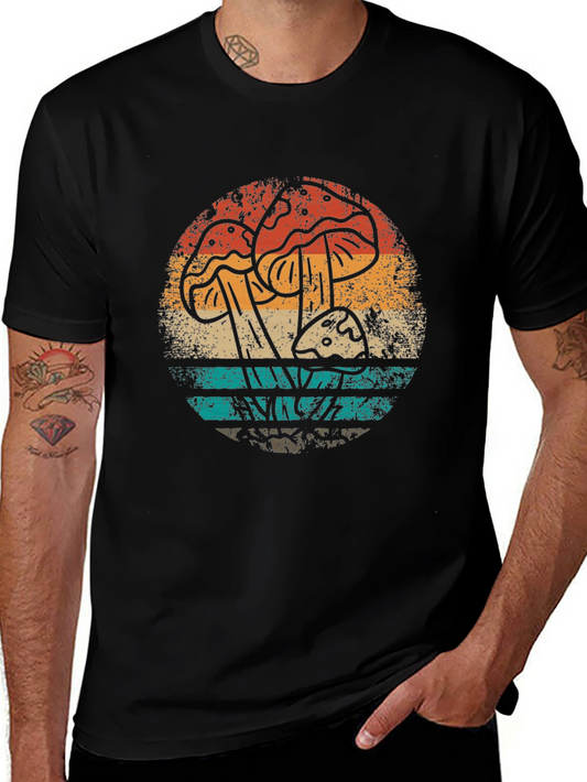 Retro Mushroom Graphic Tee - Vintage Style T-Shirt