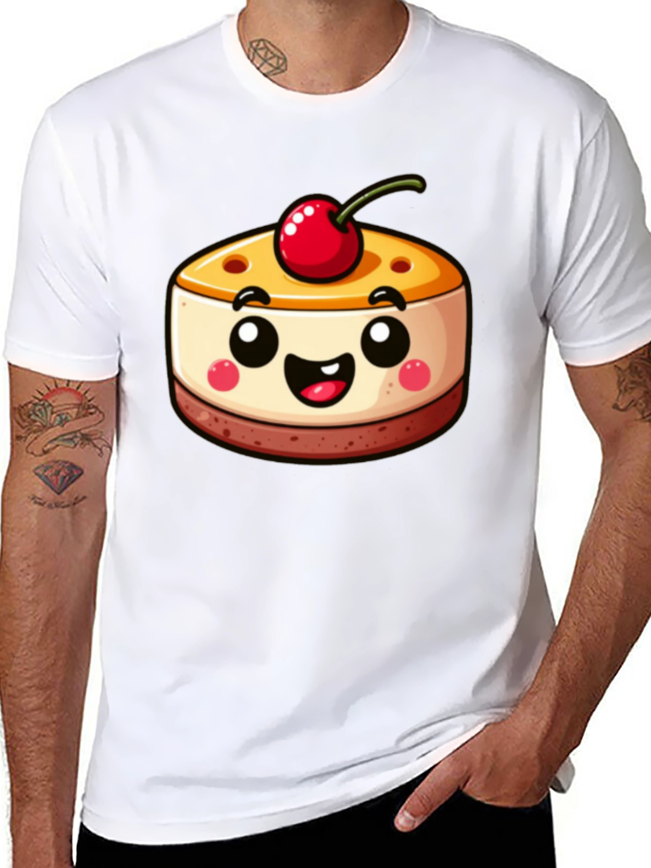 Cute Dessert Graphic Tee - Black Shirt