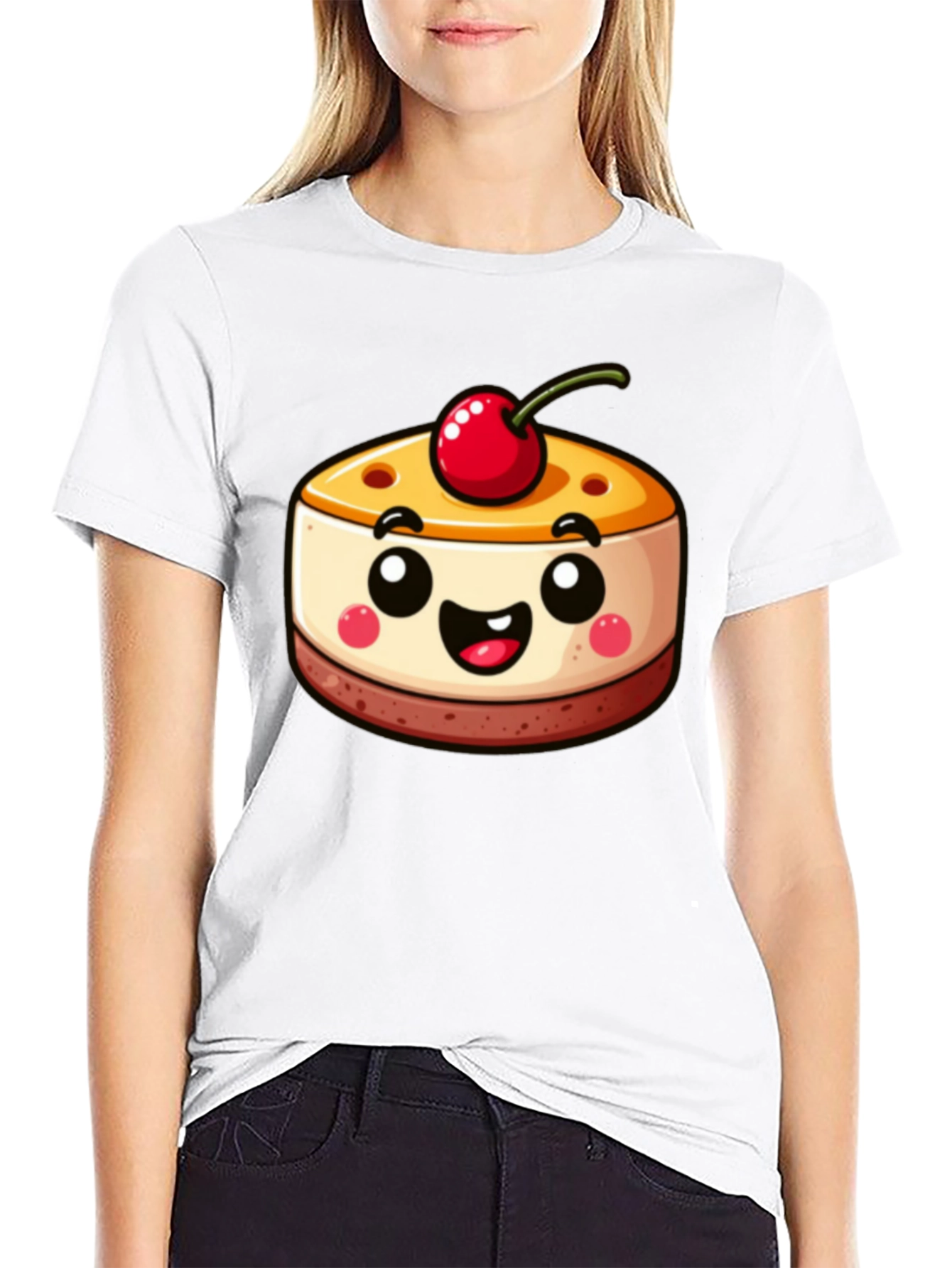 Cute Dessert Graphic Tee - Black Shirt