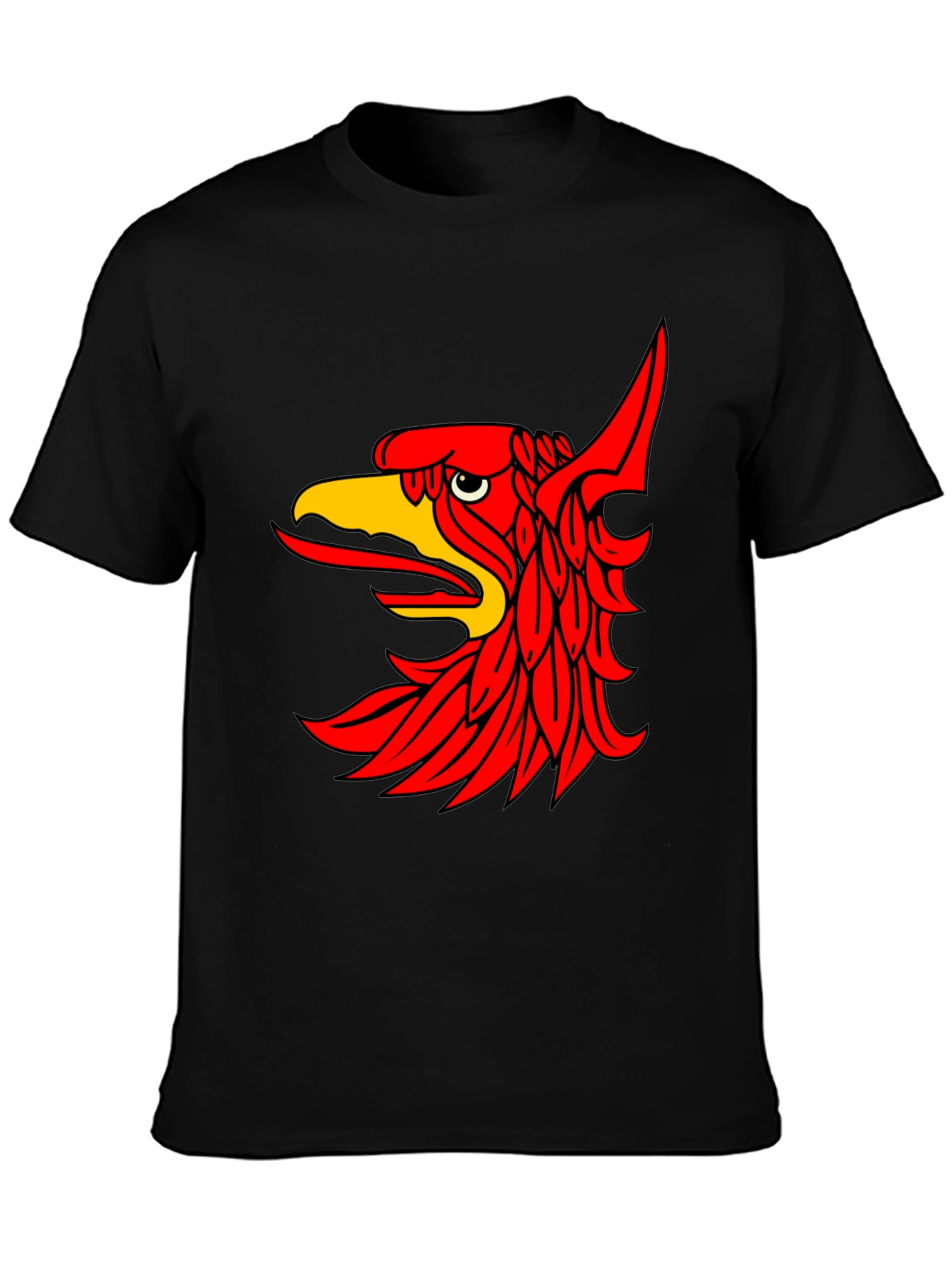 Black T-Shirt with Red Griffin Graphic