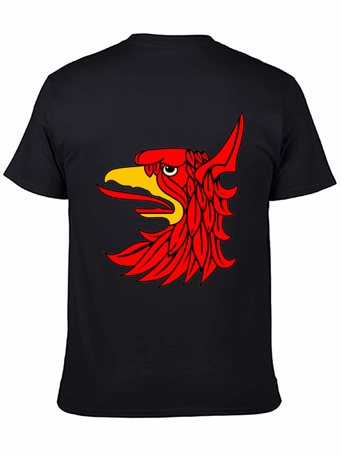 Black T-Shirt with Red Griffin Graphic