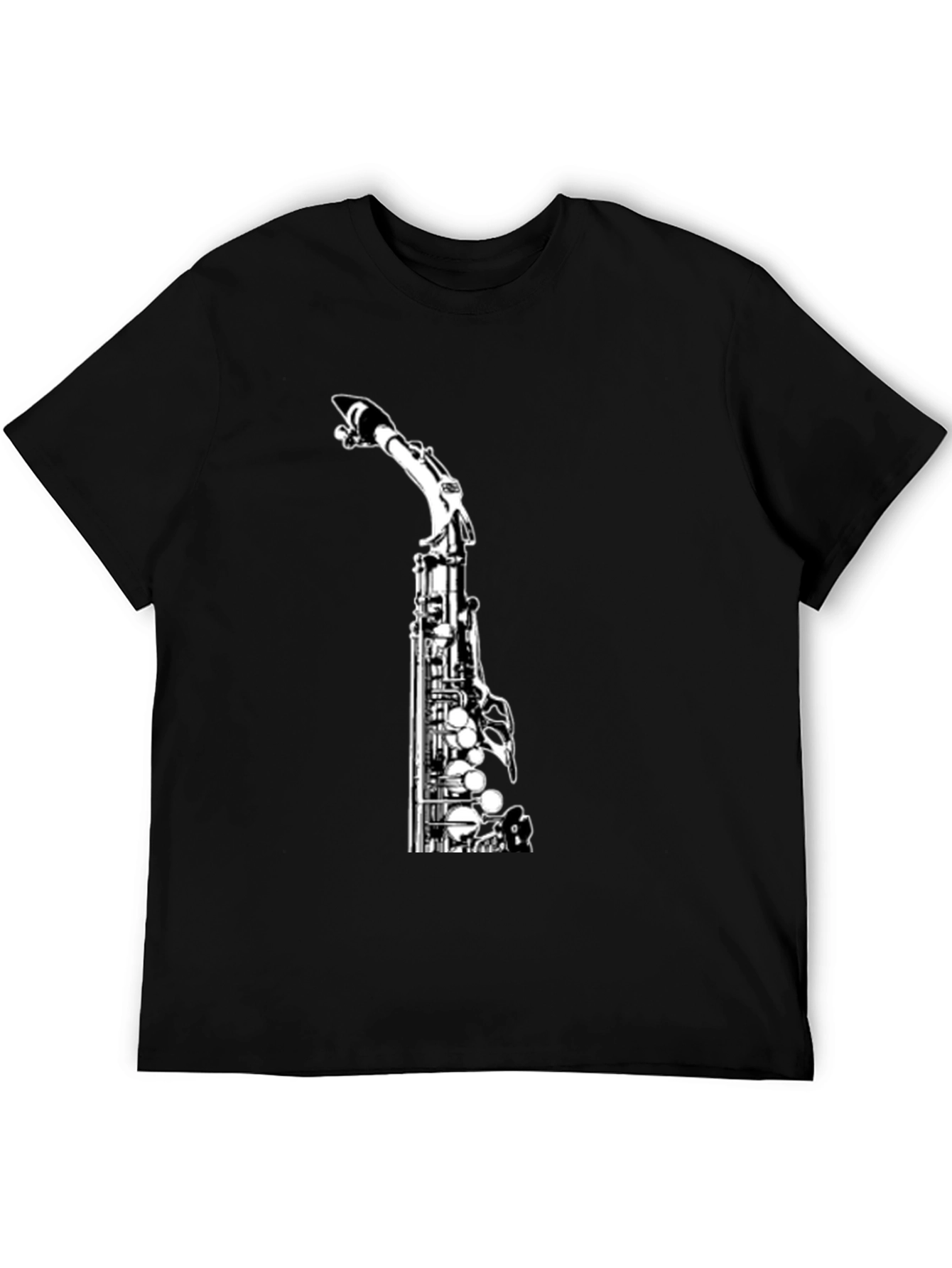 Saxophone Graphic Print Black Tee