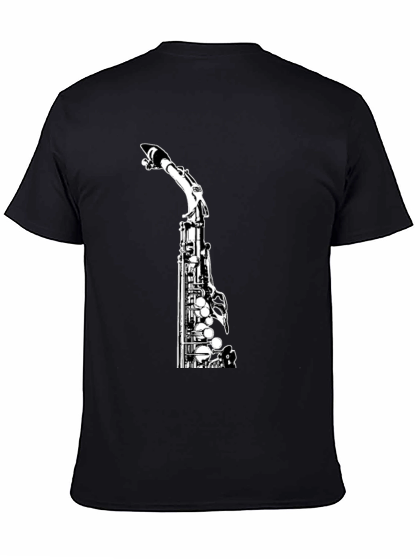 Saxophone Graphic Print Black Tee
