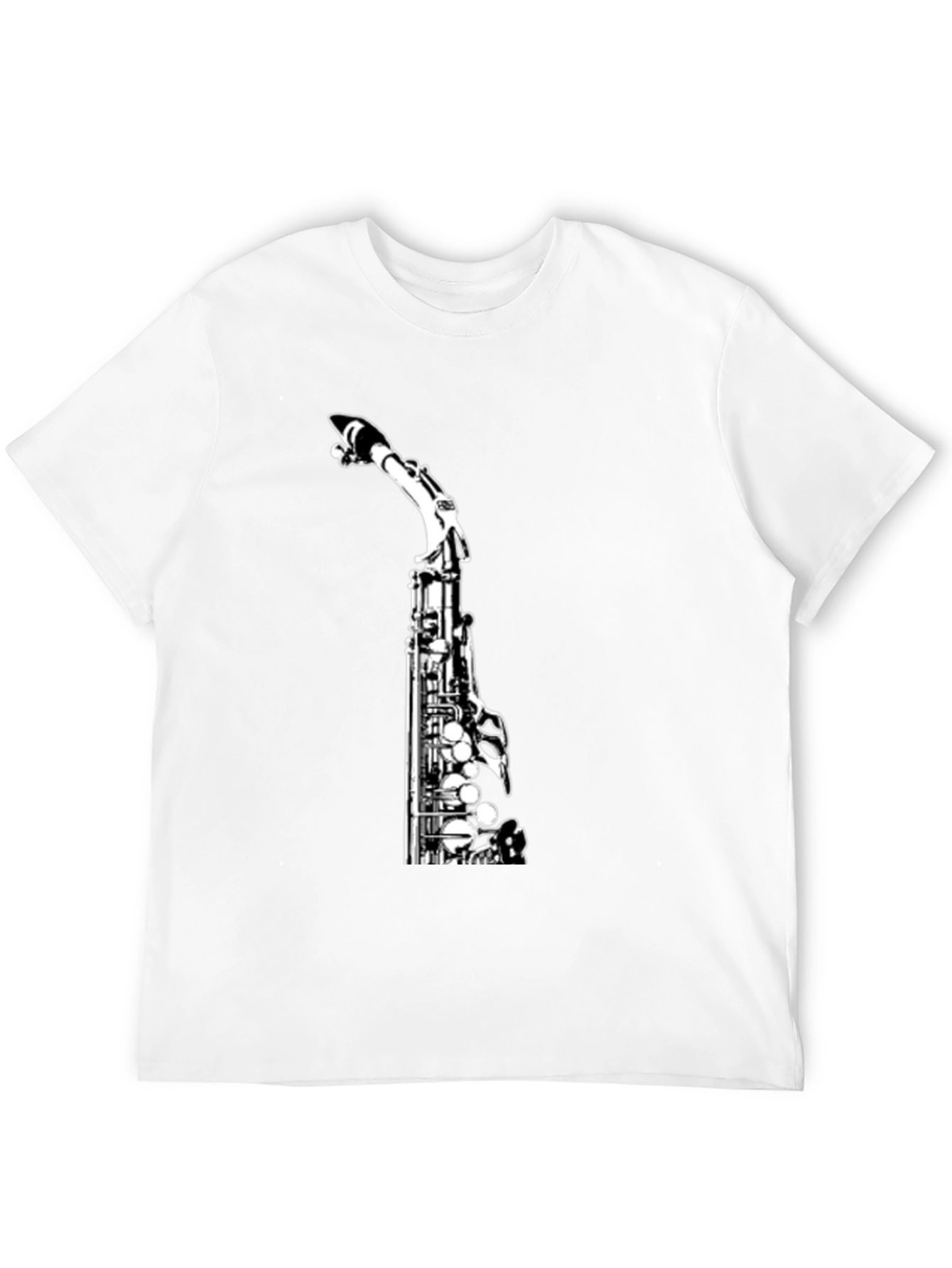 Saxophone Graphic Print Black Tee
