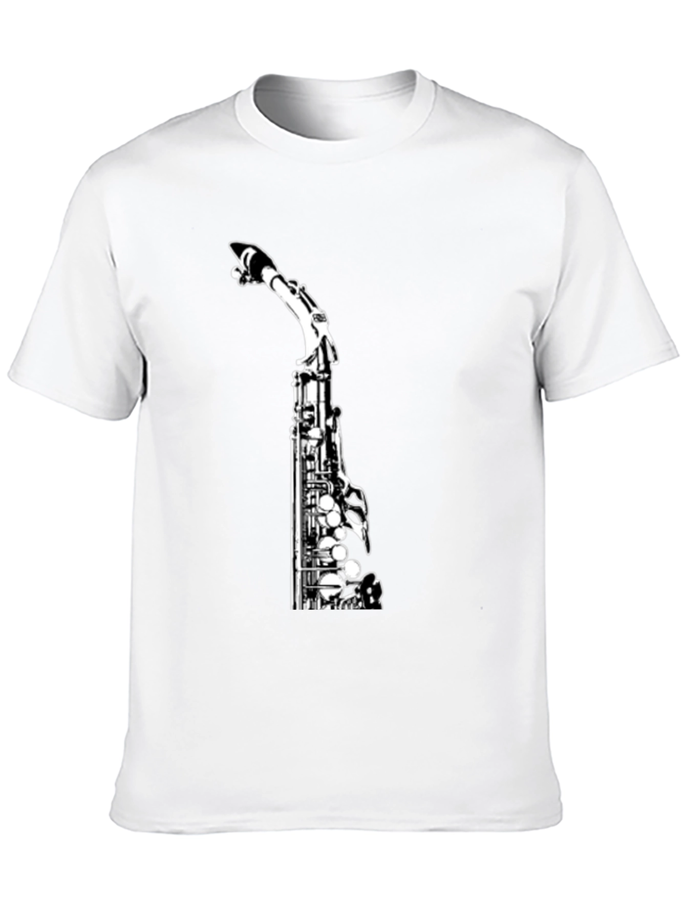 Saxophone Graphic Print Black Tee