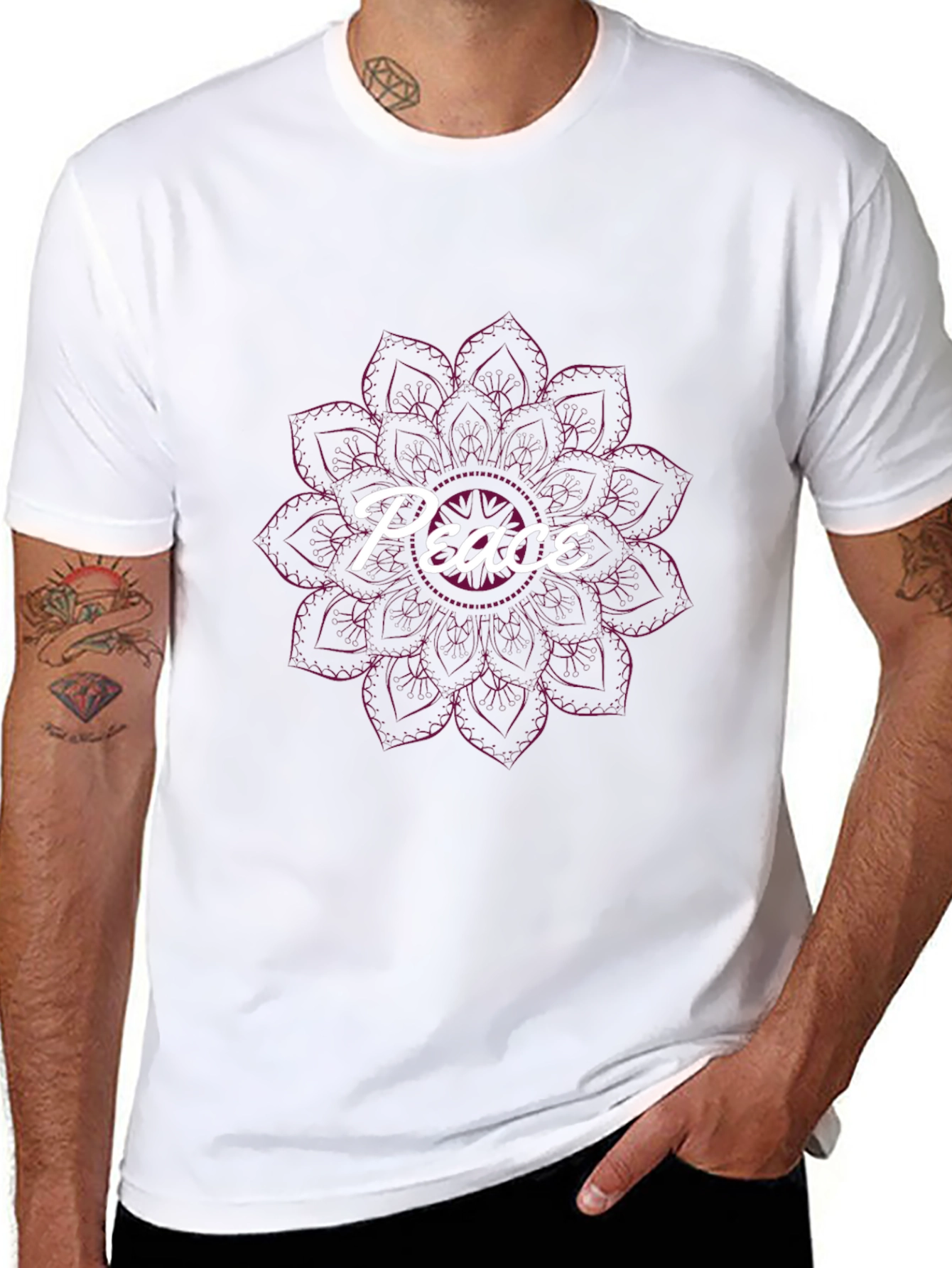 Peace Mandala Graphic Tee - Relaxed Fit