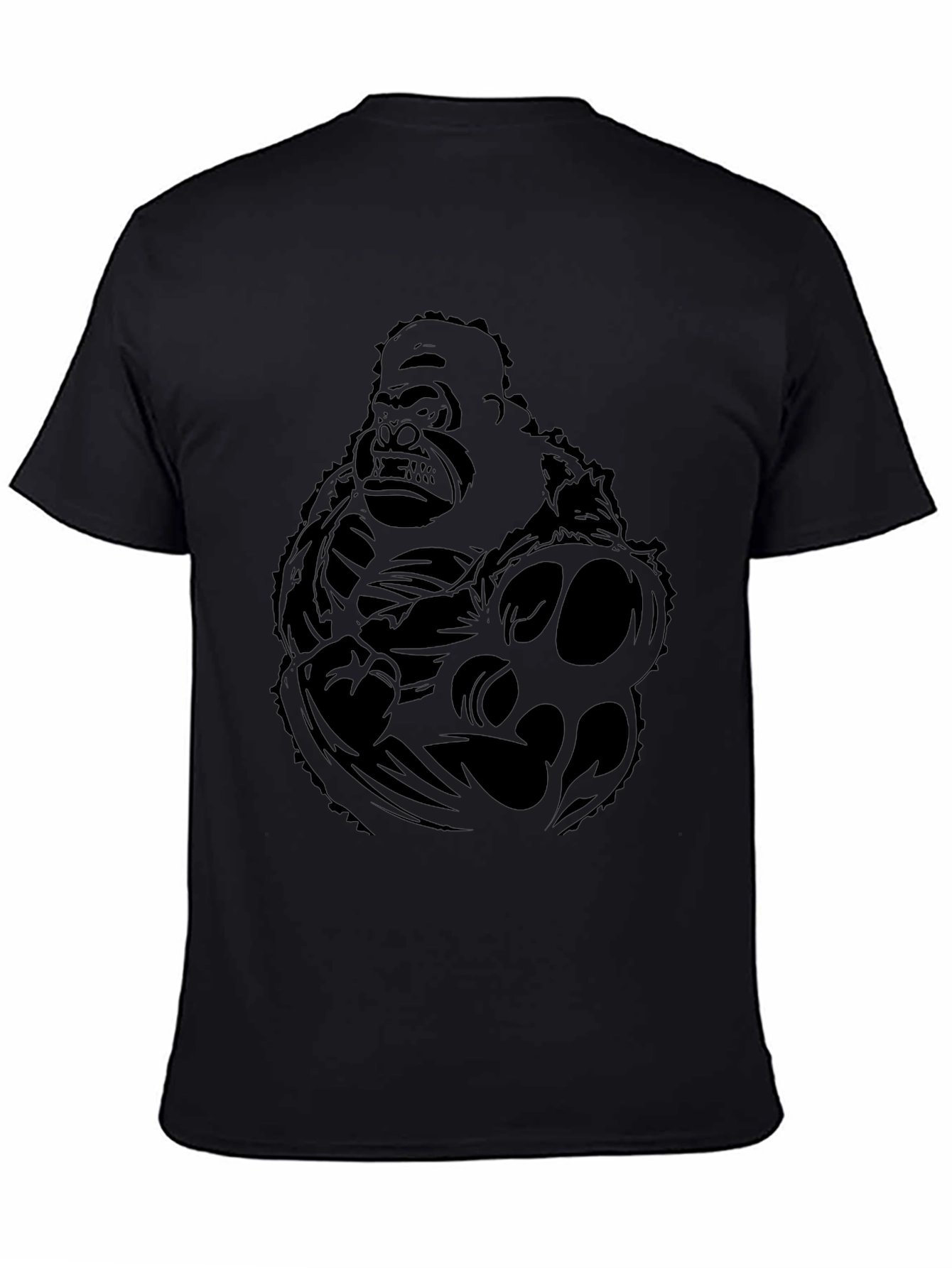 Graphic Gorilla Tee - Black Cotton T-Shirt