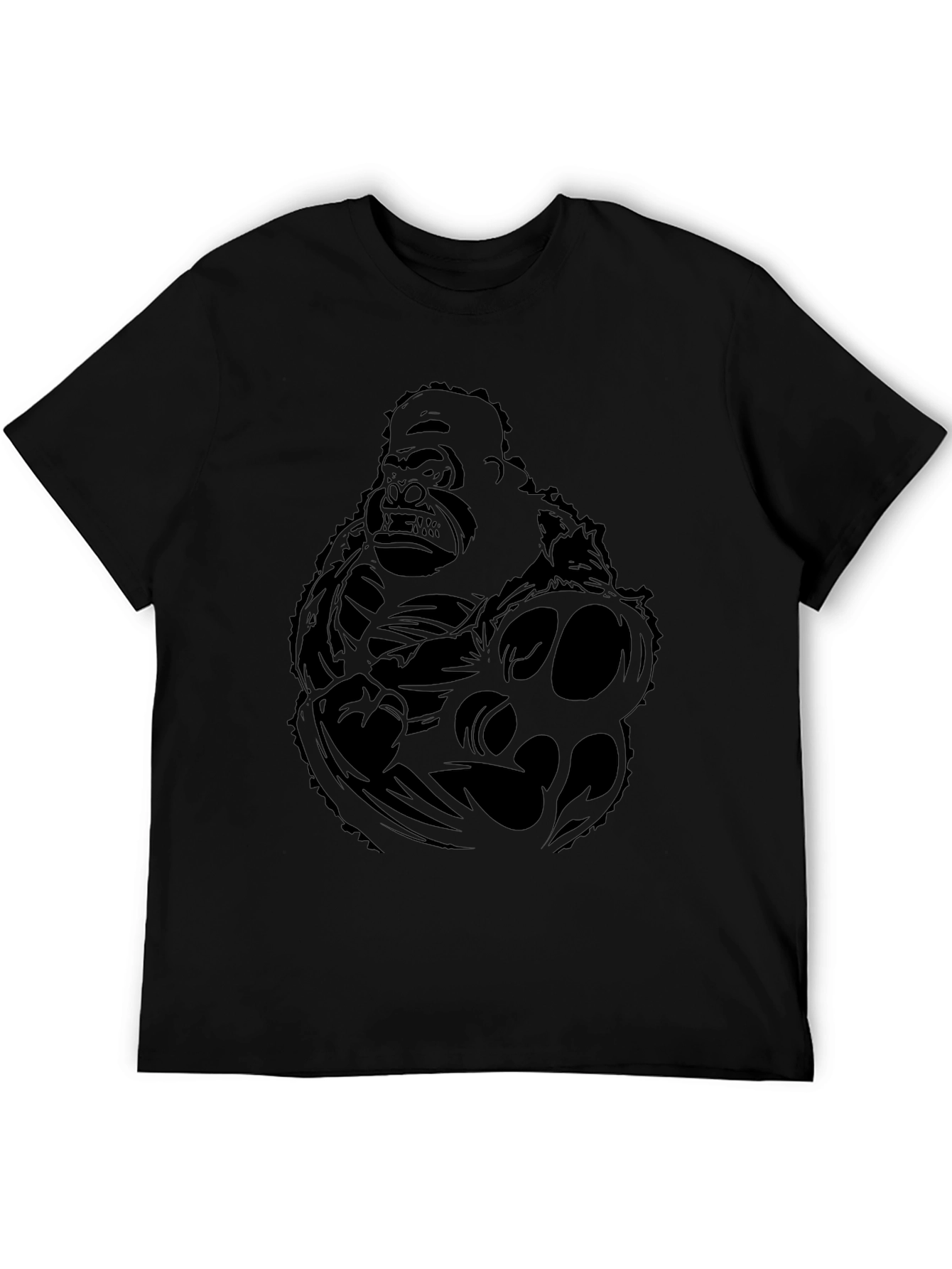Graphic Gorilla Tee - Black Cotton T-Shirt