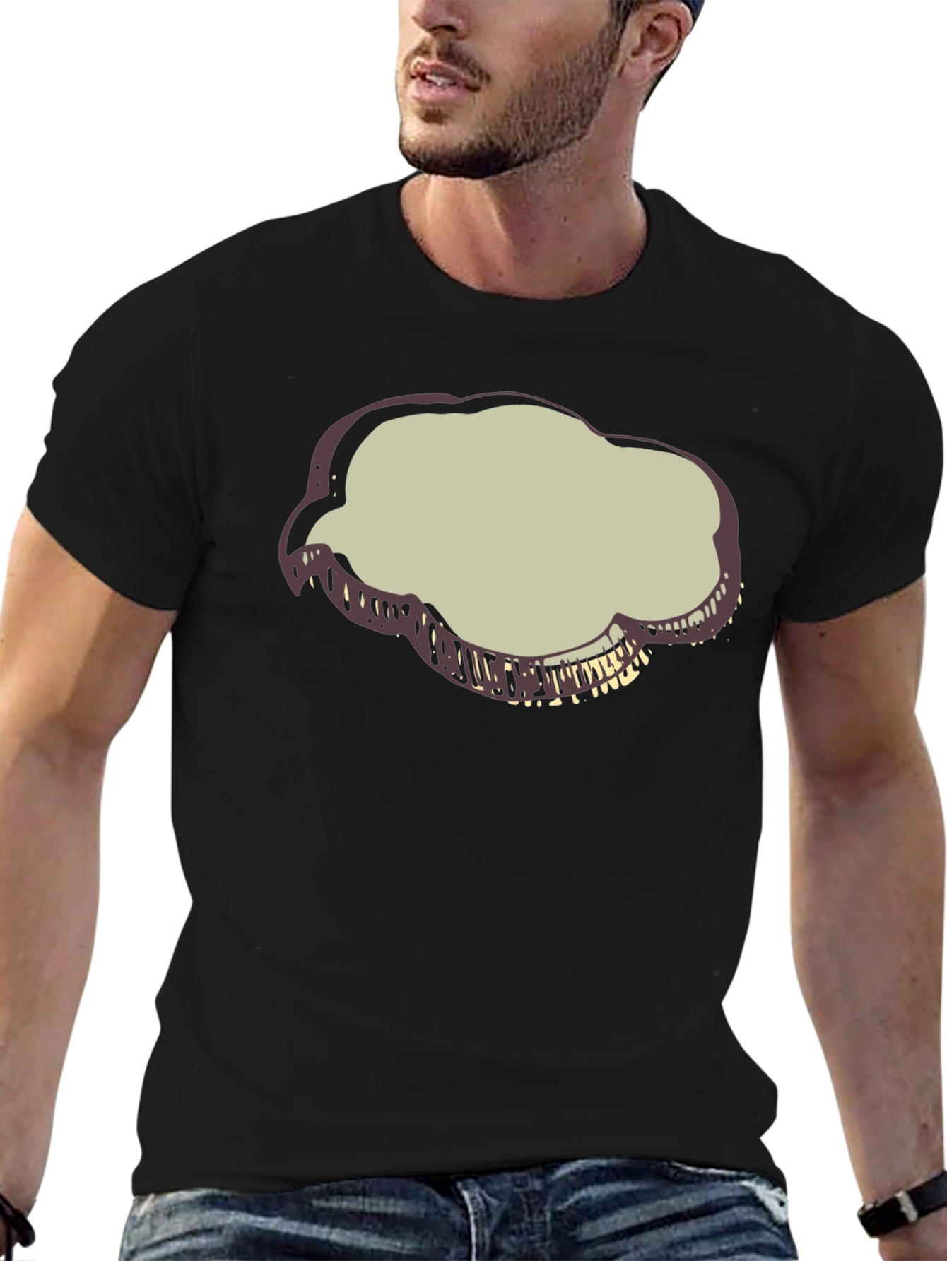 Black T-Shirt with Cloud Graphic