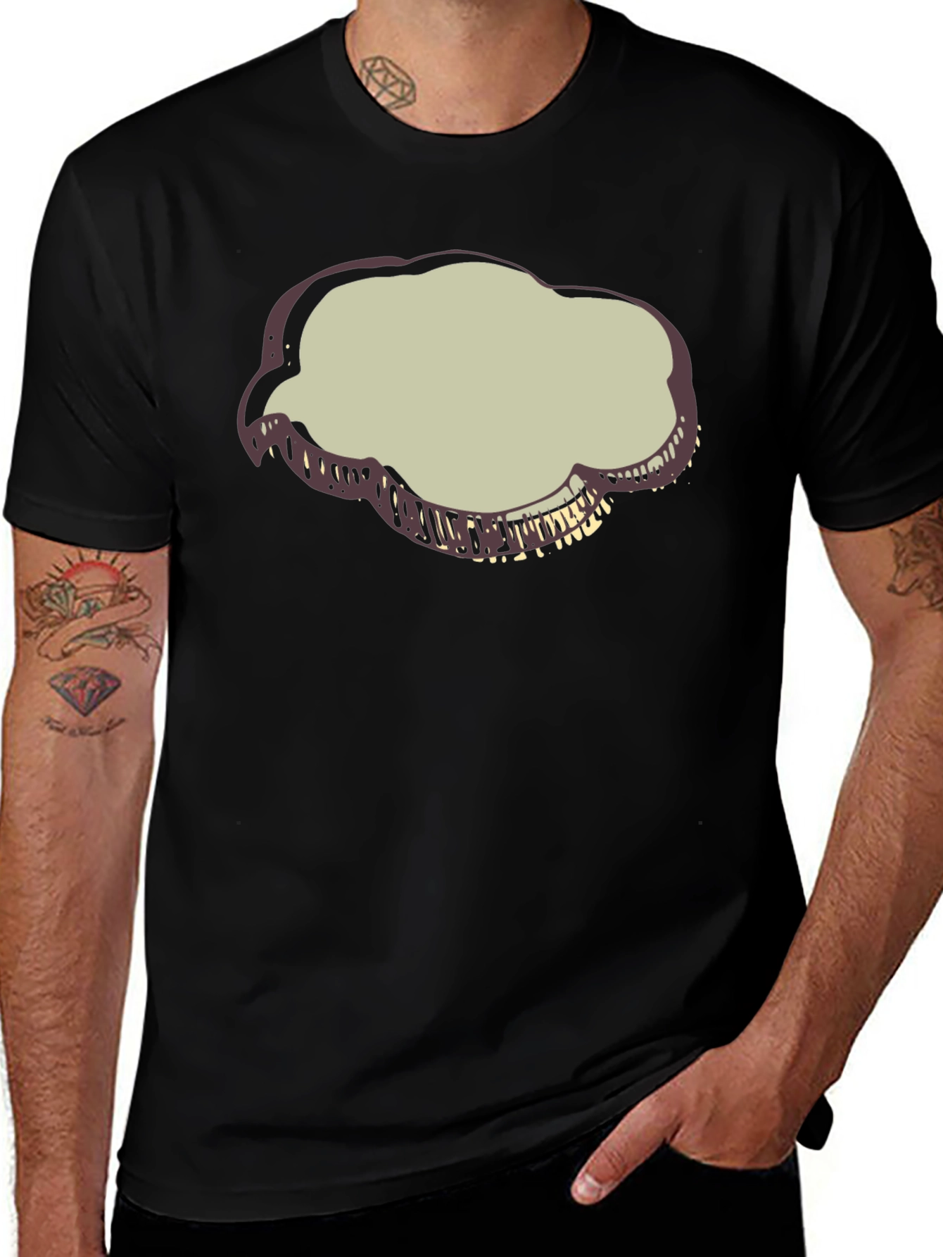 Black T-Shirt with Cloud Graphic