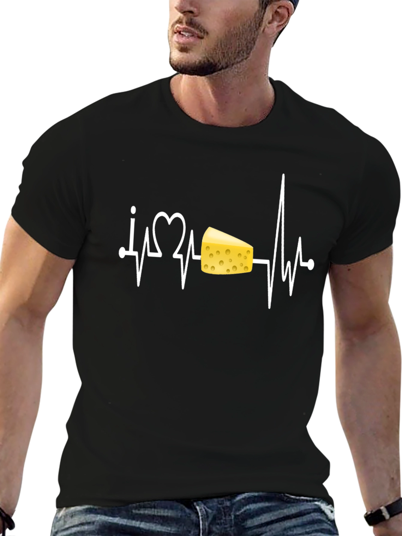 I Heart Cheese T-Shirt - Black
