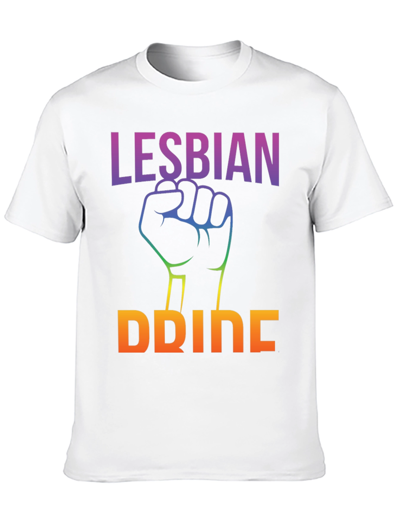 Lesbian Pride Black T-Shirt Rainbow Fist