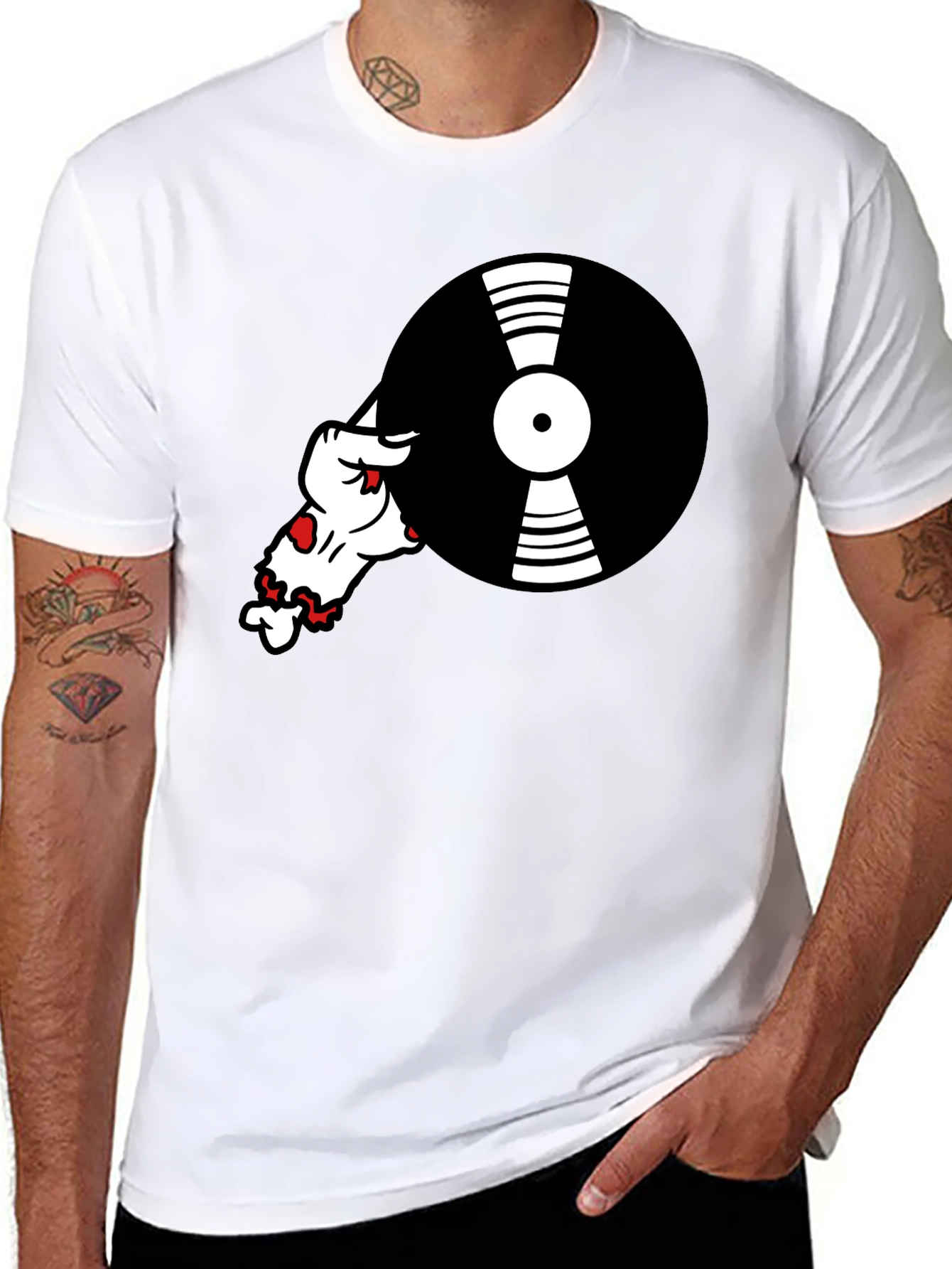 Cool DJ Dog Black T-Shirt
