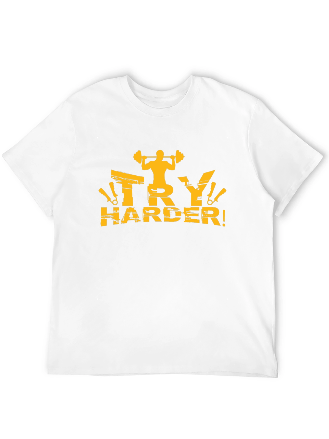 Mens Black Try Harder Graphic T-Shirt
