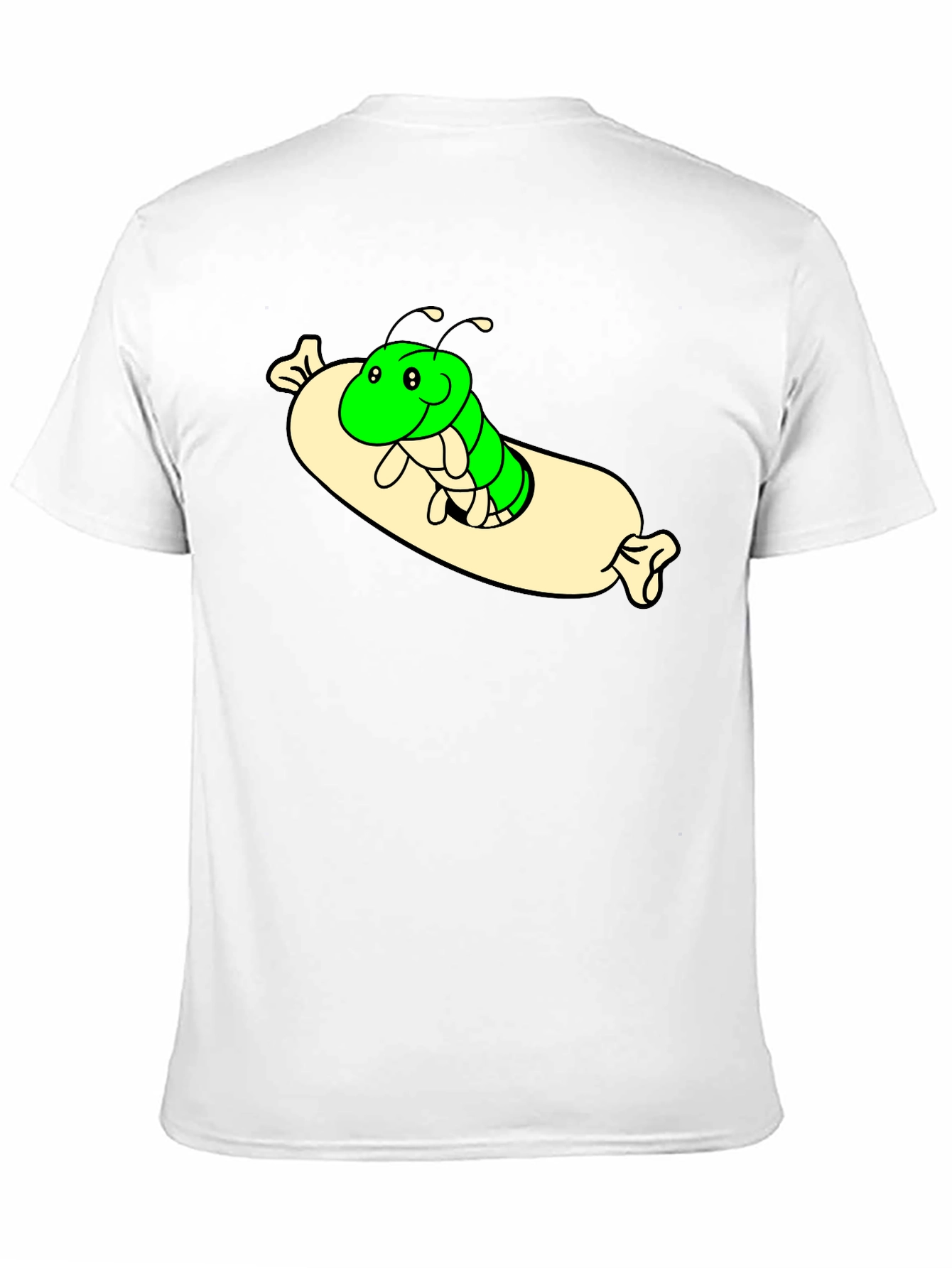 Cartoon Caterpillar T-Shirt - Comfy Black Tee