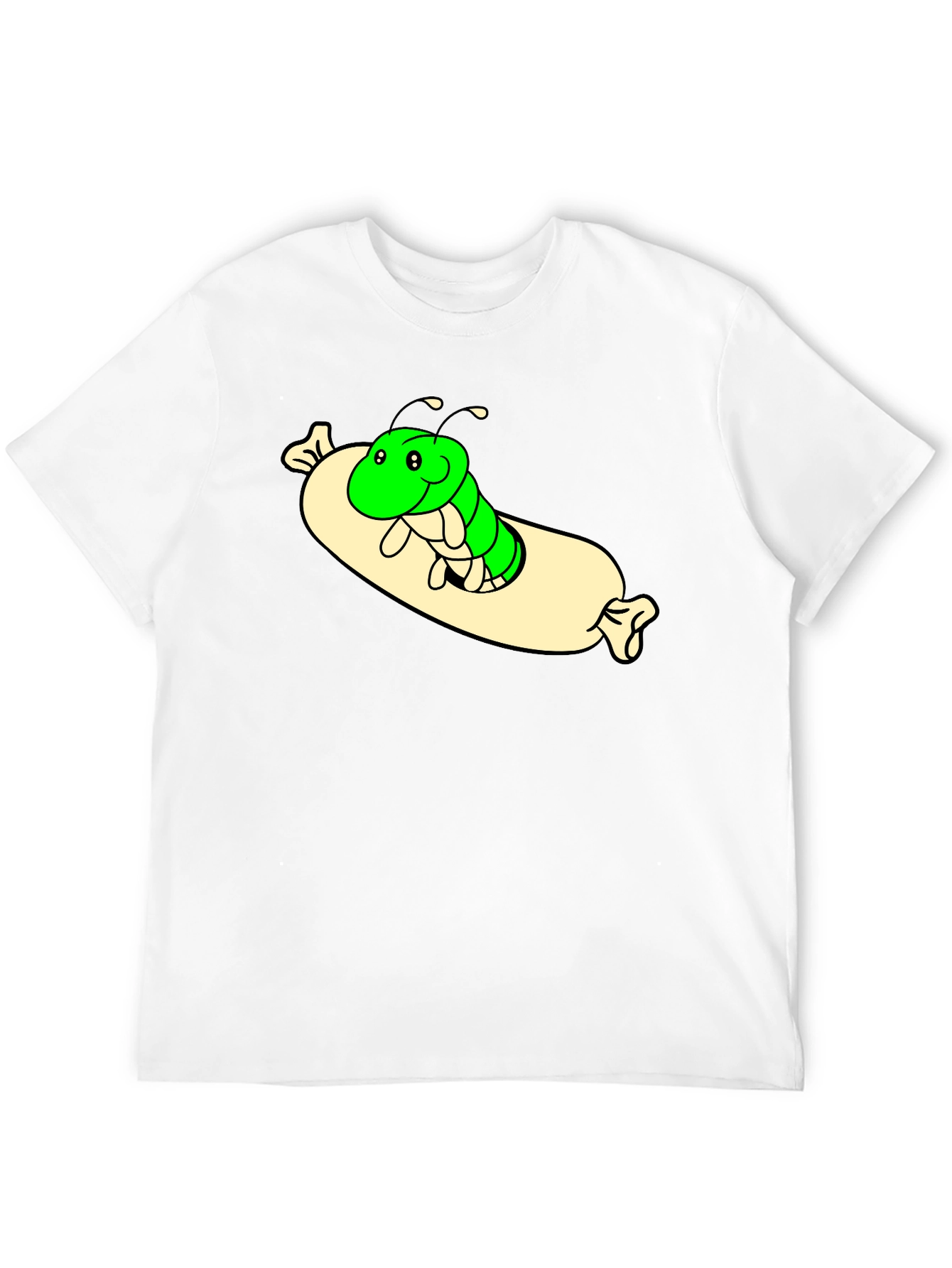 Cartoon Caterpillar T-Shirt - Comfy Black Tee
