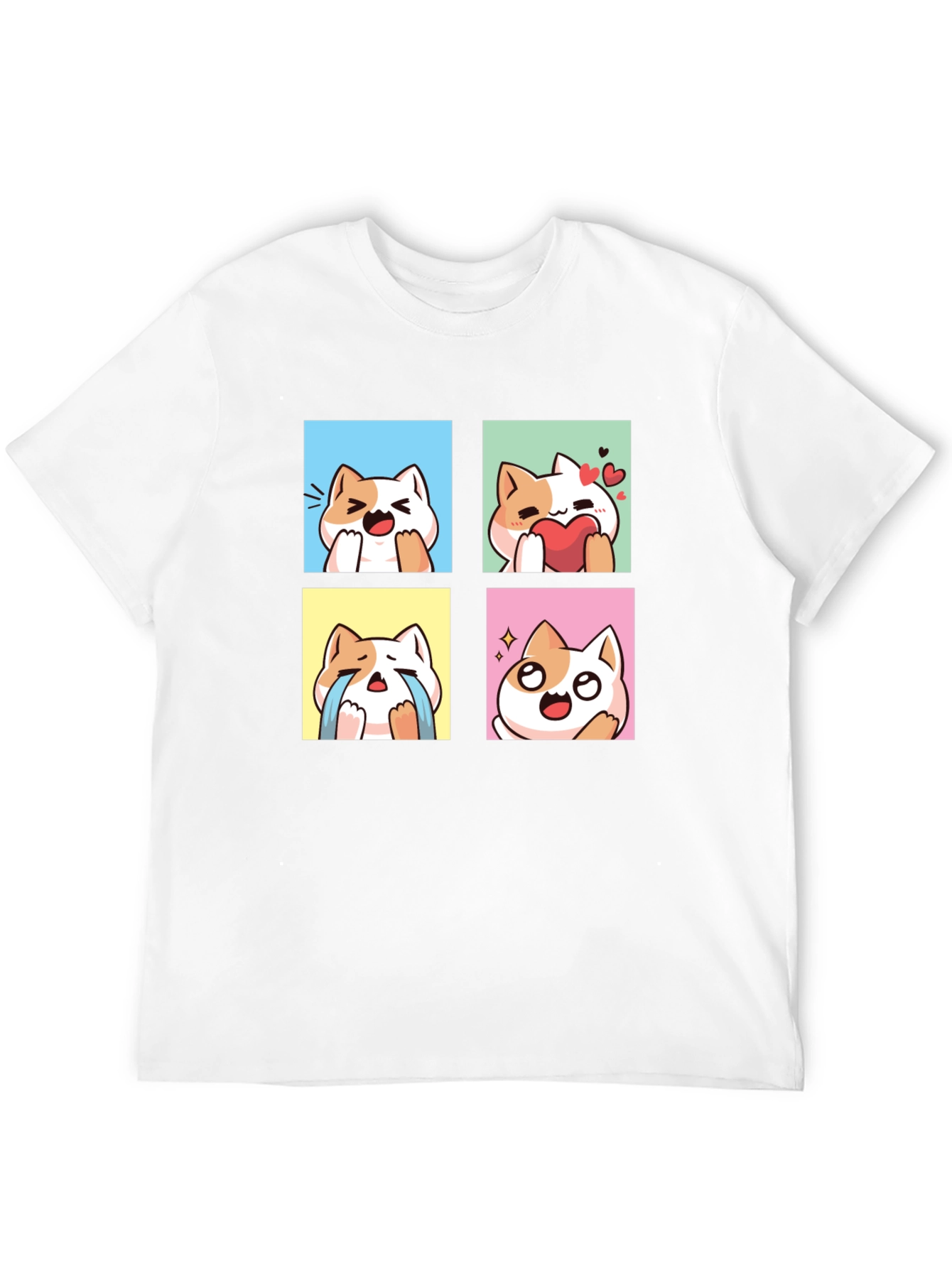 Cute Kawaii Cat Emotion T-Shirt