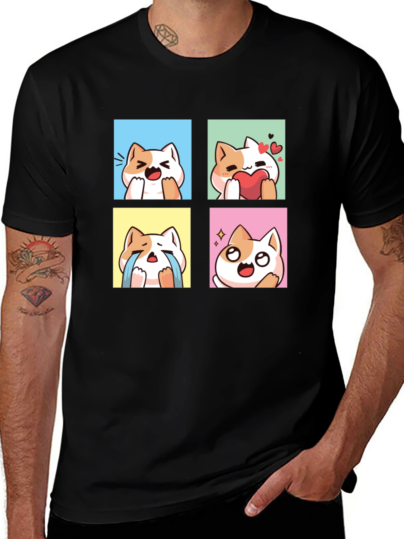 Cute Kawaii Cat Emotion T-Shirt