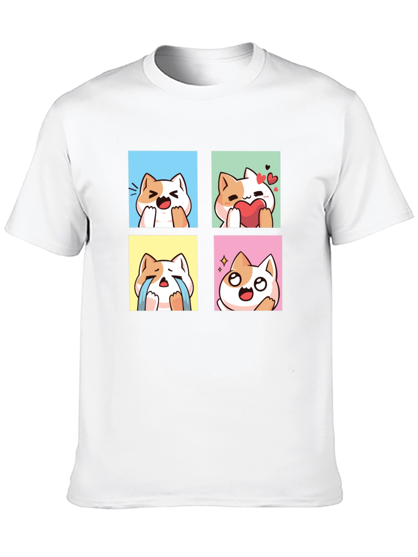 Cute Kawaii Cat Emotion T-Shirt
