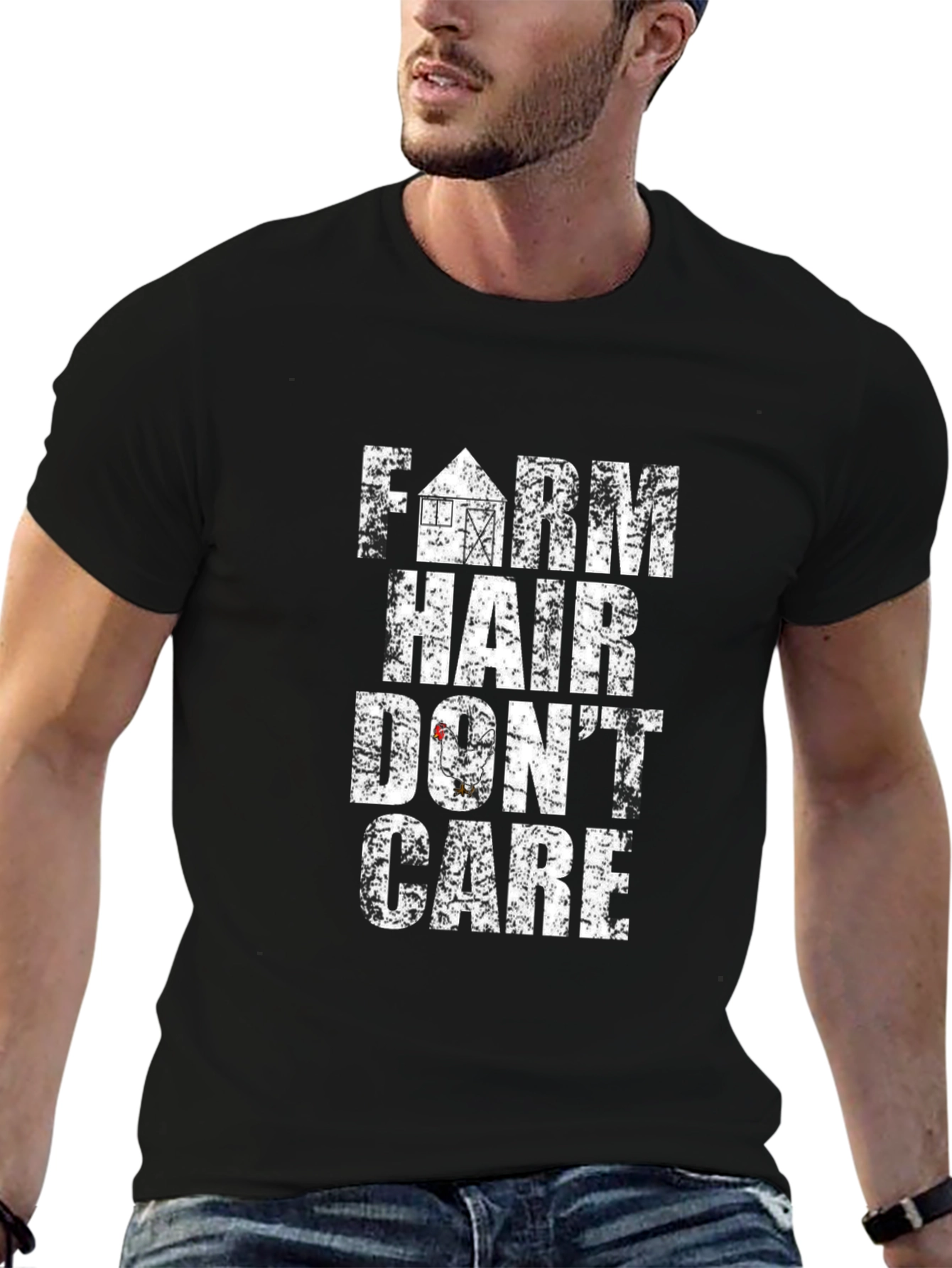 Farm Hair Dont Care Black T-Shirt