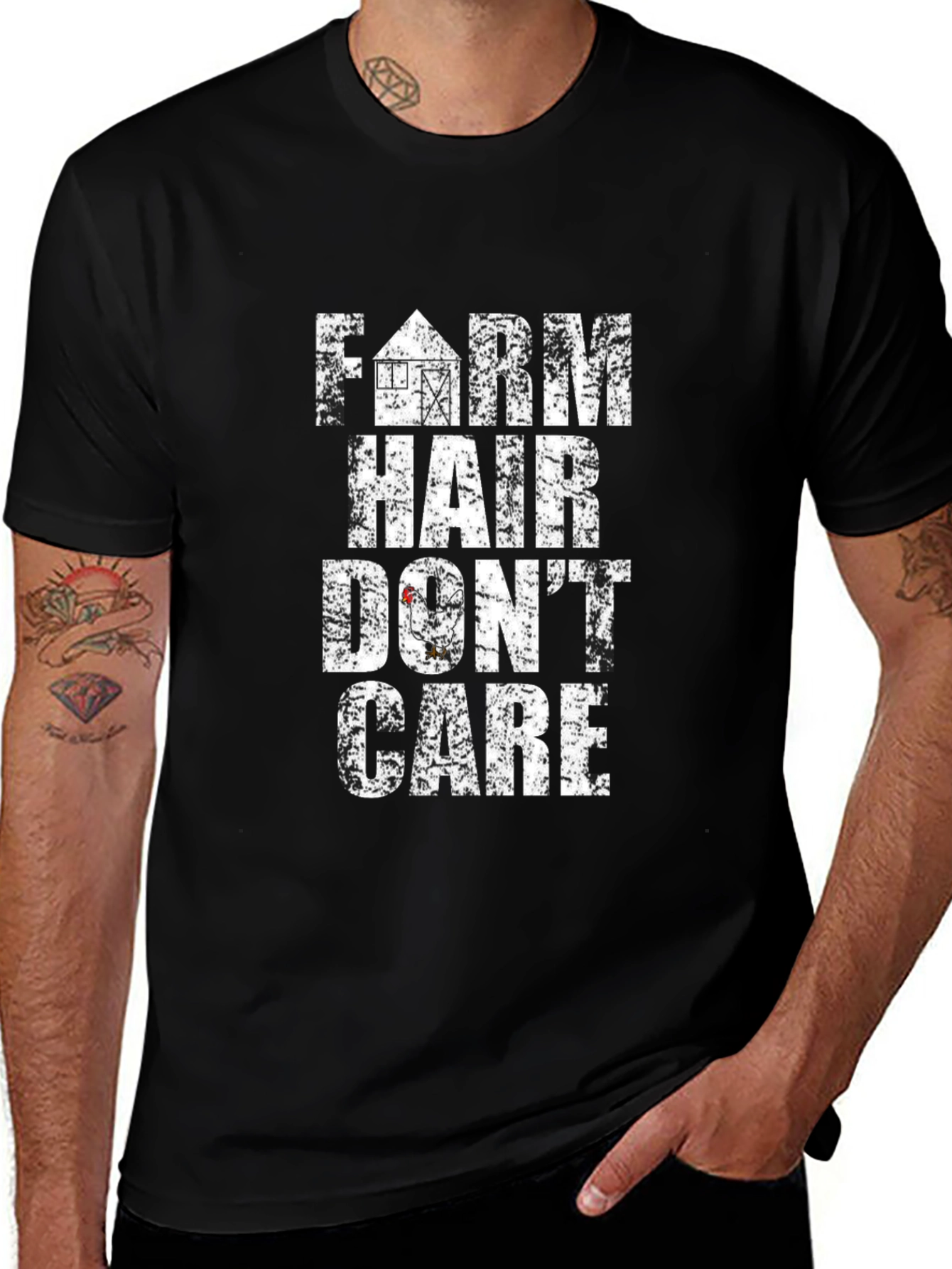 Farm Hair Dont Care Black T-Shirt