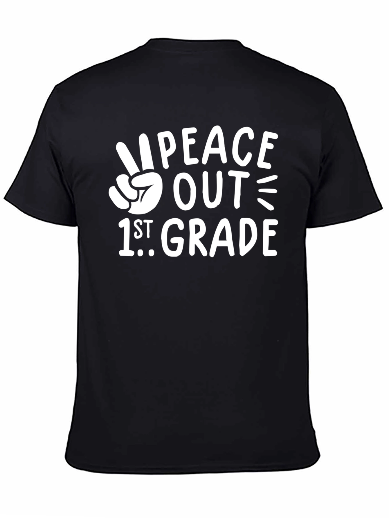 Peace Out 1st Grade T-Shirt - Black Cotton Tee