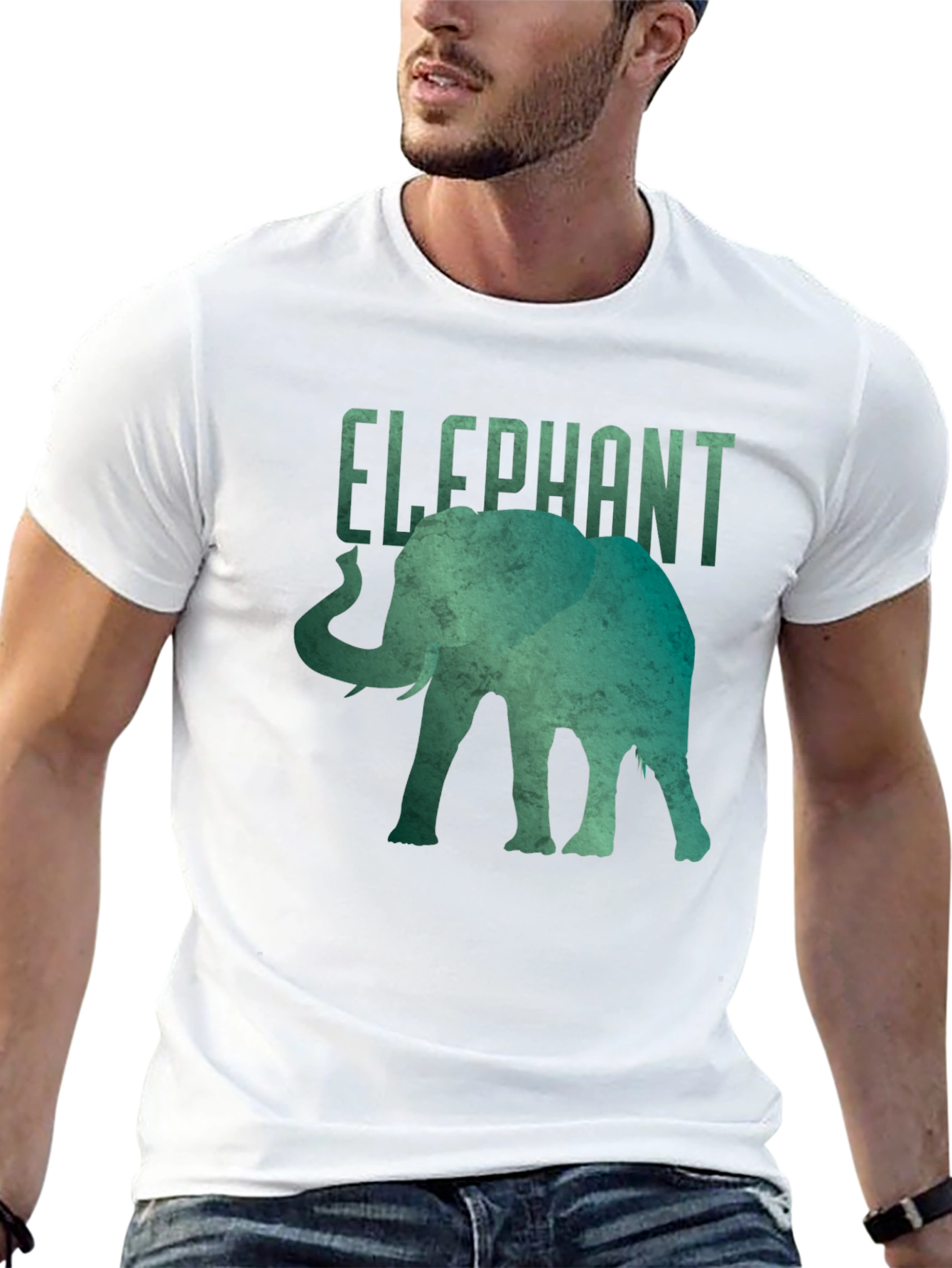 Elephant Graphic Tee - Black Short Sleeve Shirt