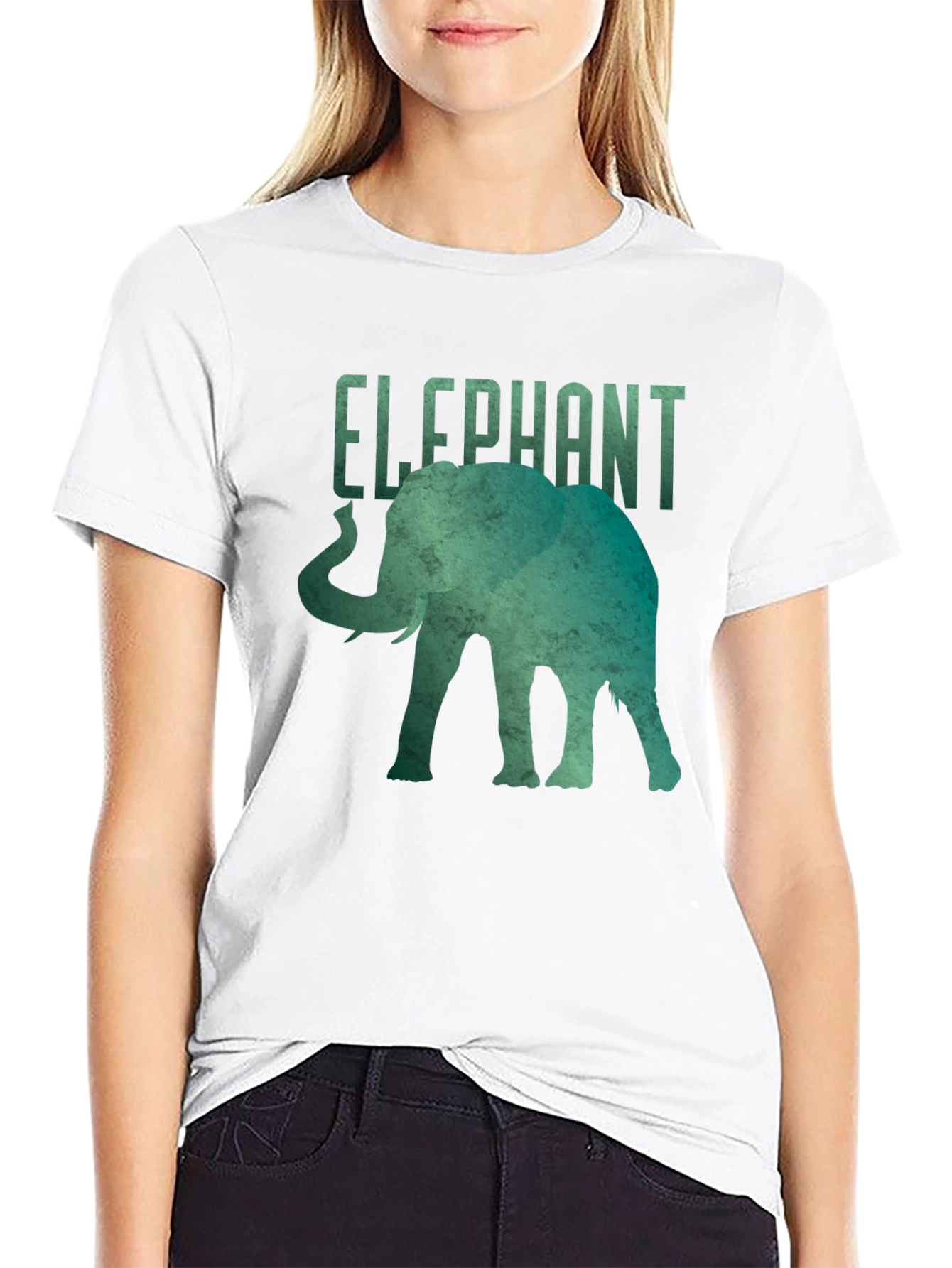 Elephant Graphic Tee - Black Short Sleeve Shirt