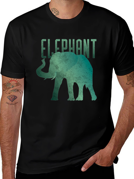 Elephant Graphic Tee - Black Short Sleeve Shirt