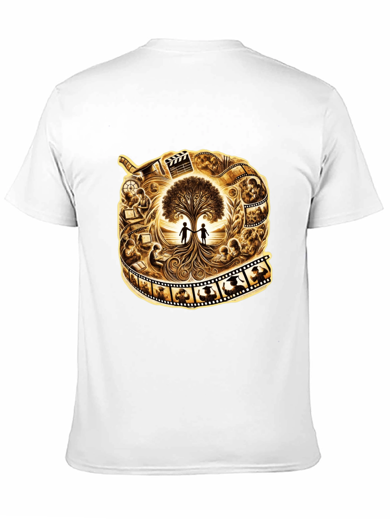 Film Reel Tree of Life Black Graphic Tee