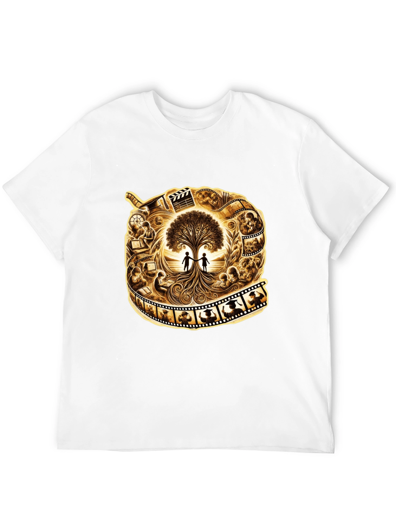 Film Reel Tree of Life Black Graphic Tee