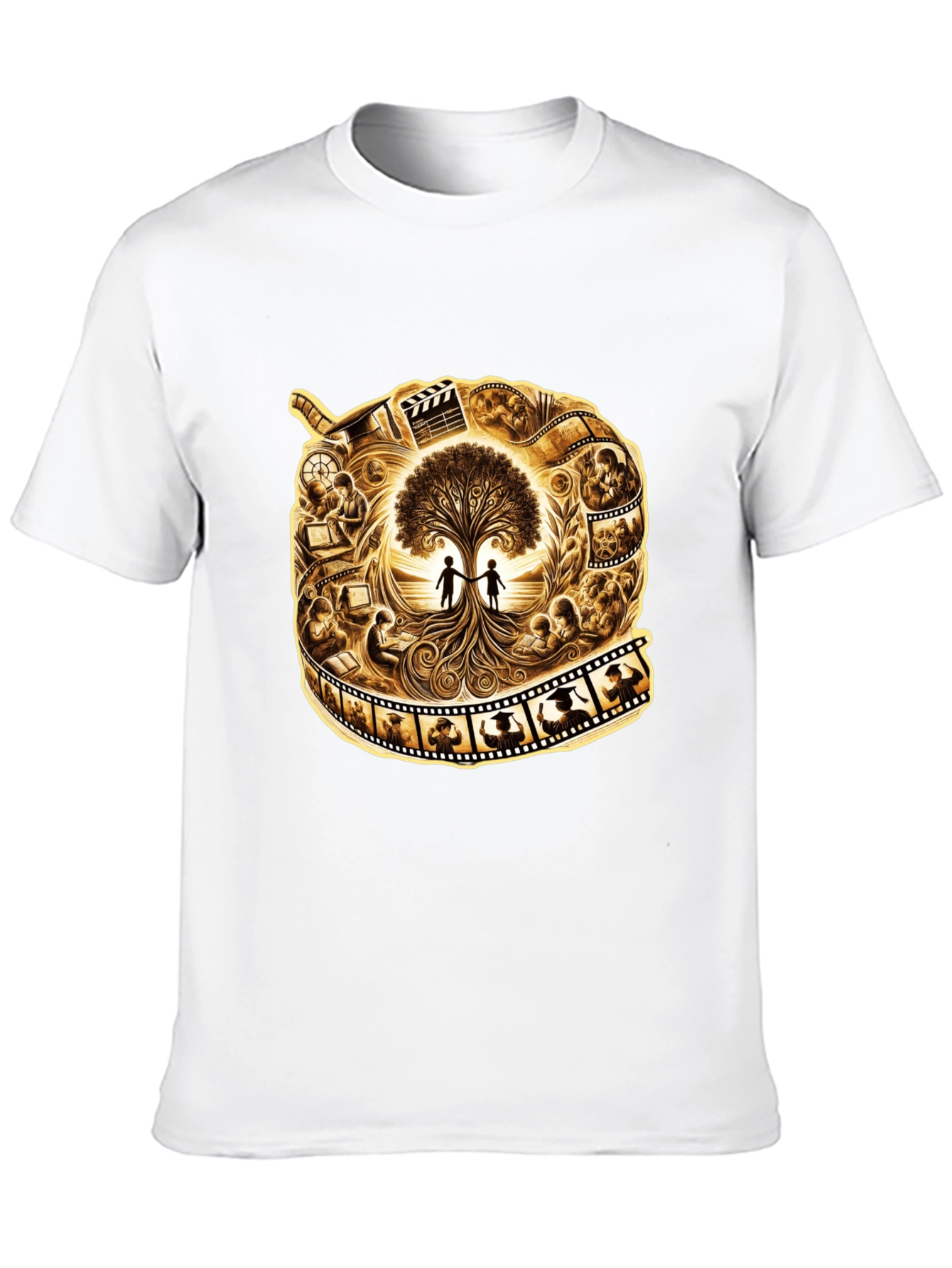 Film Reel Tree of Life Black Graphic Tee