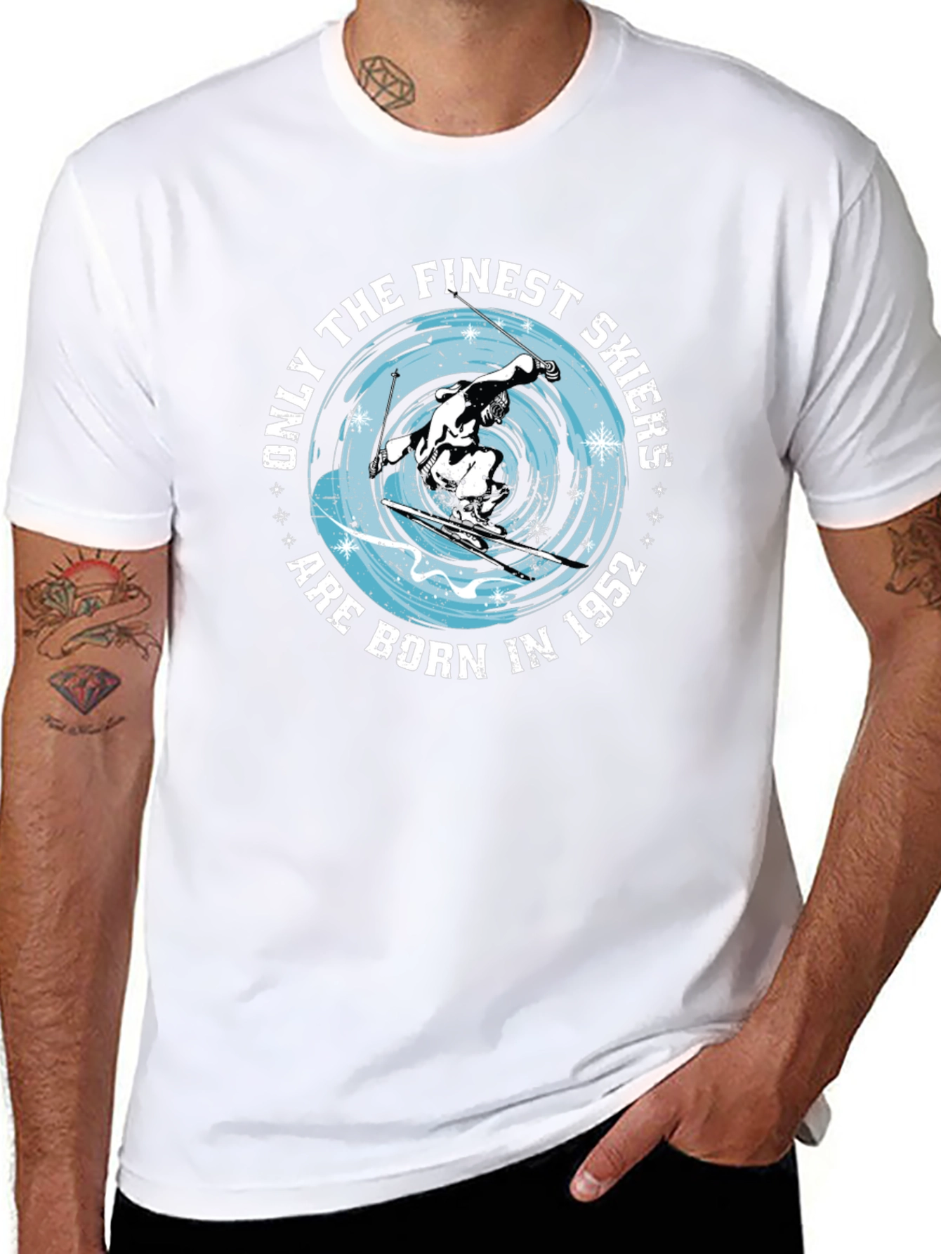 Finest Skiers Born in 1952 Black T-Shirt