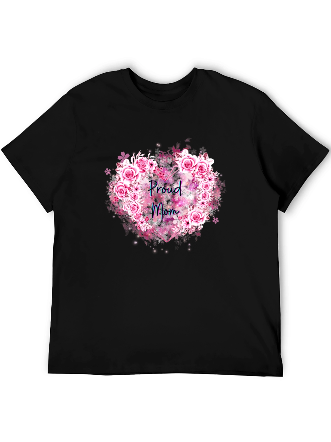 Proud Mom Floral Heart T-Shirt