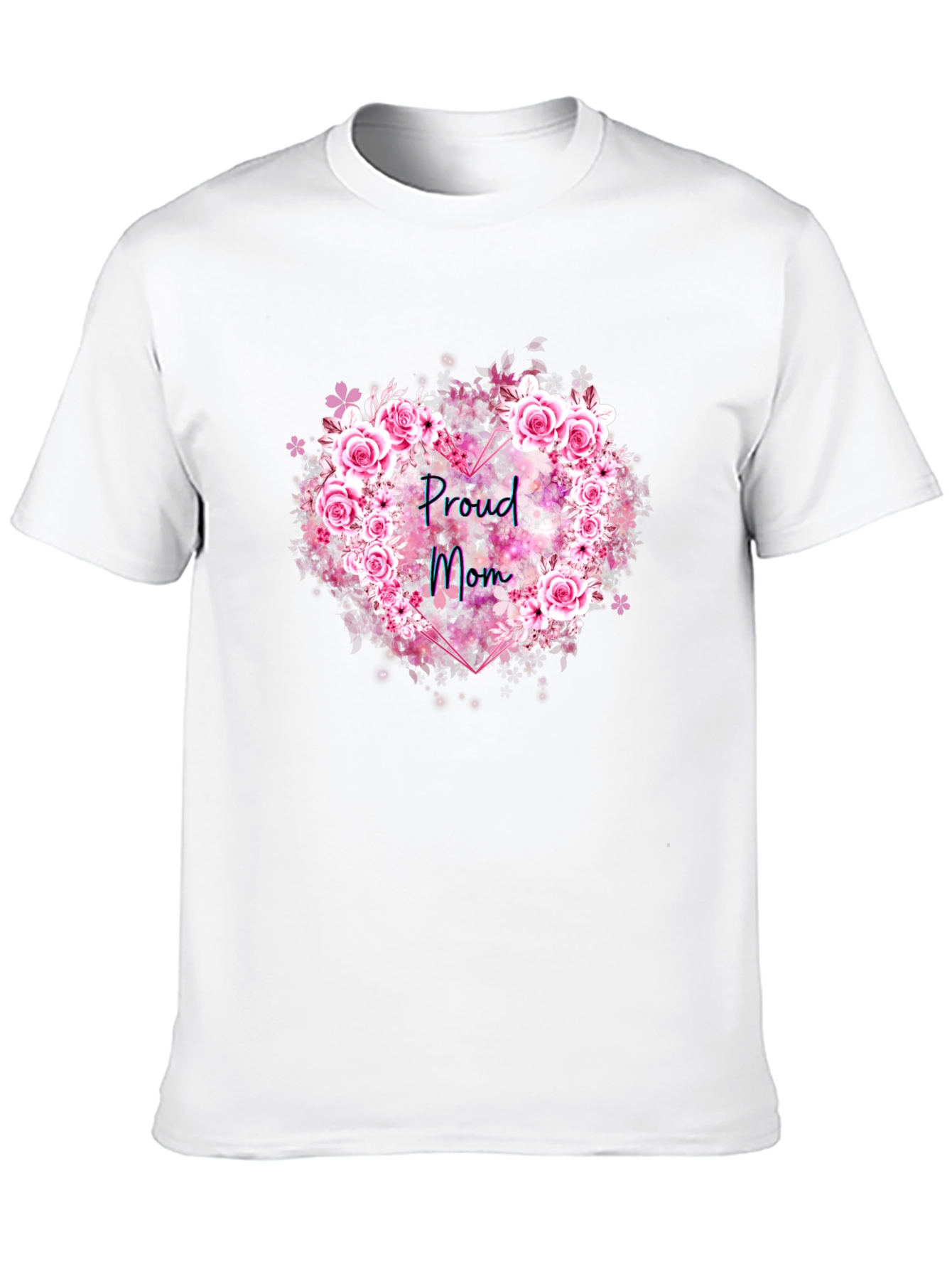 Proud Mom Floral Heart T-Shirt