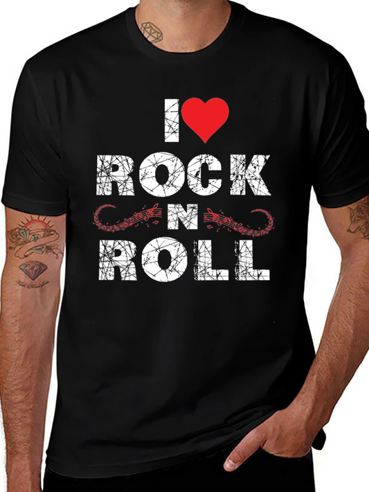 I Heart Rock N Roll Graphic Tee - Black