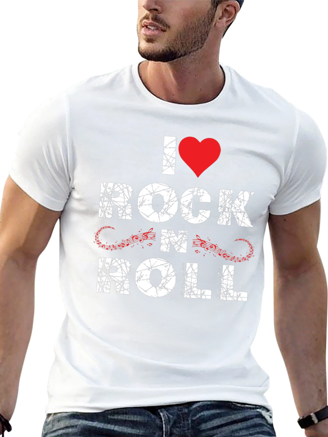 I Heart Rock N Roll Graphic Tee - Black