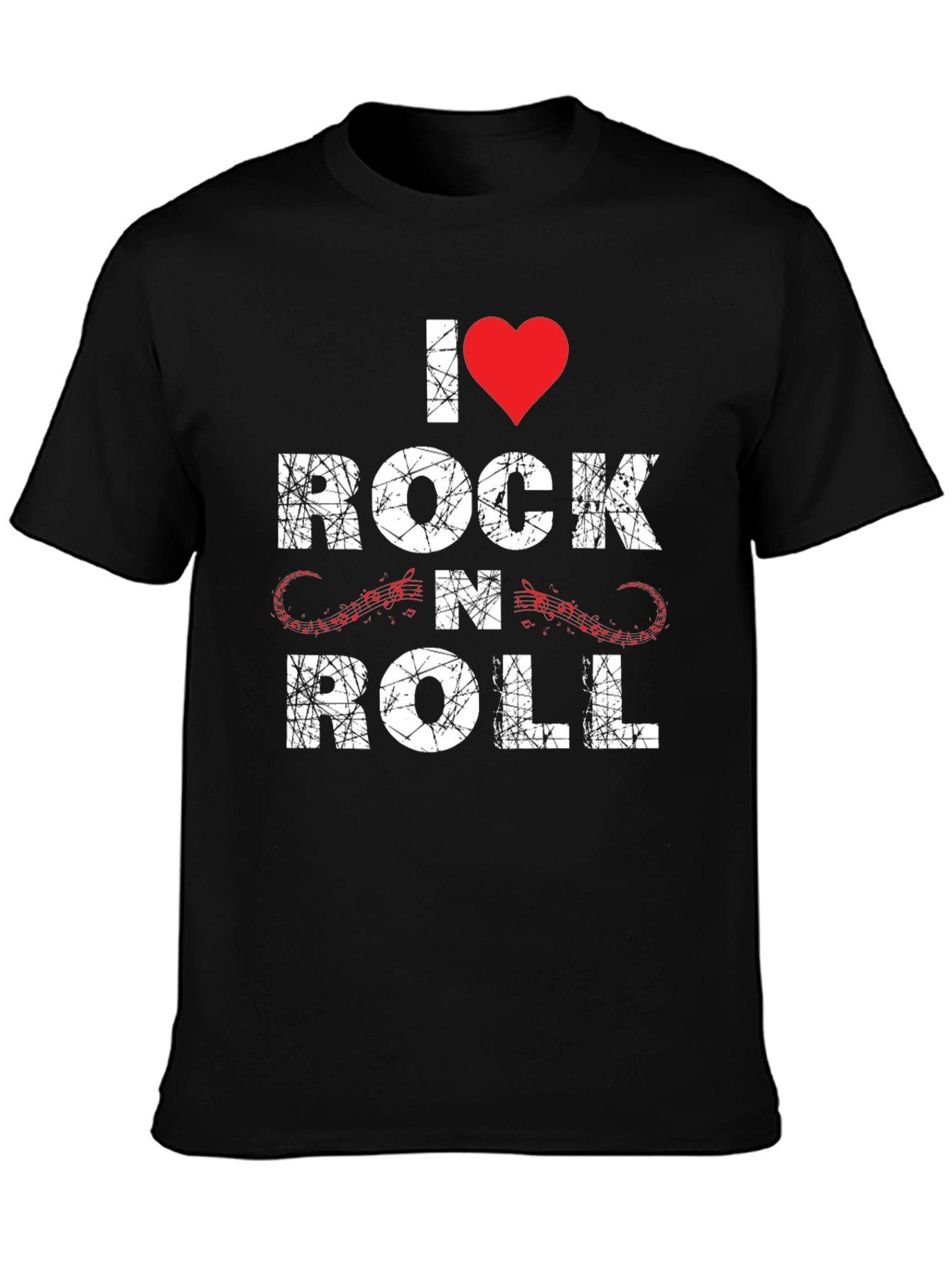 I Heart Rock N Roll Graphic Tee - Black
