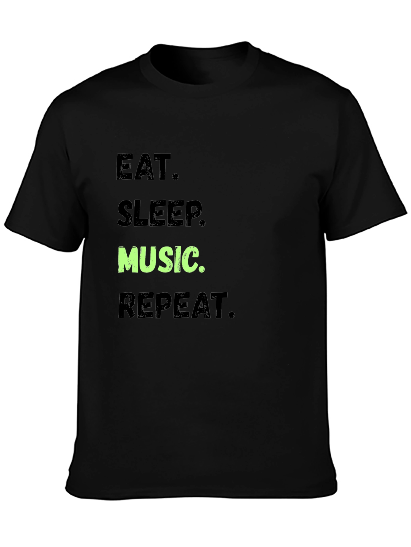 Eat Sleep Music Repeat Black T-Shirt