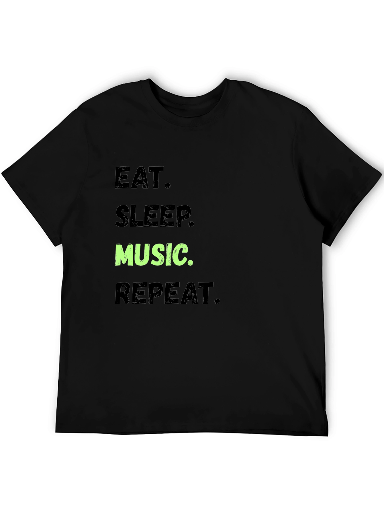 Eat Sleep Music Repeat Black T-Shirt