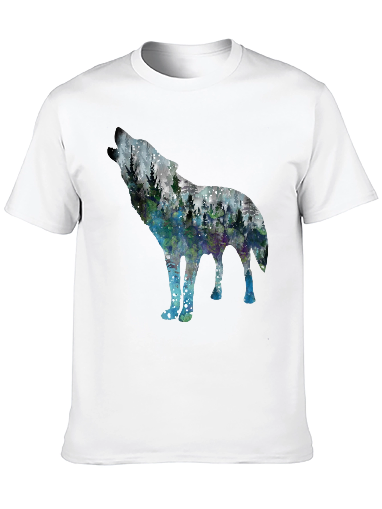 Wolf Forest Graphic Tee - Black Cotton Blend