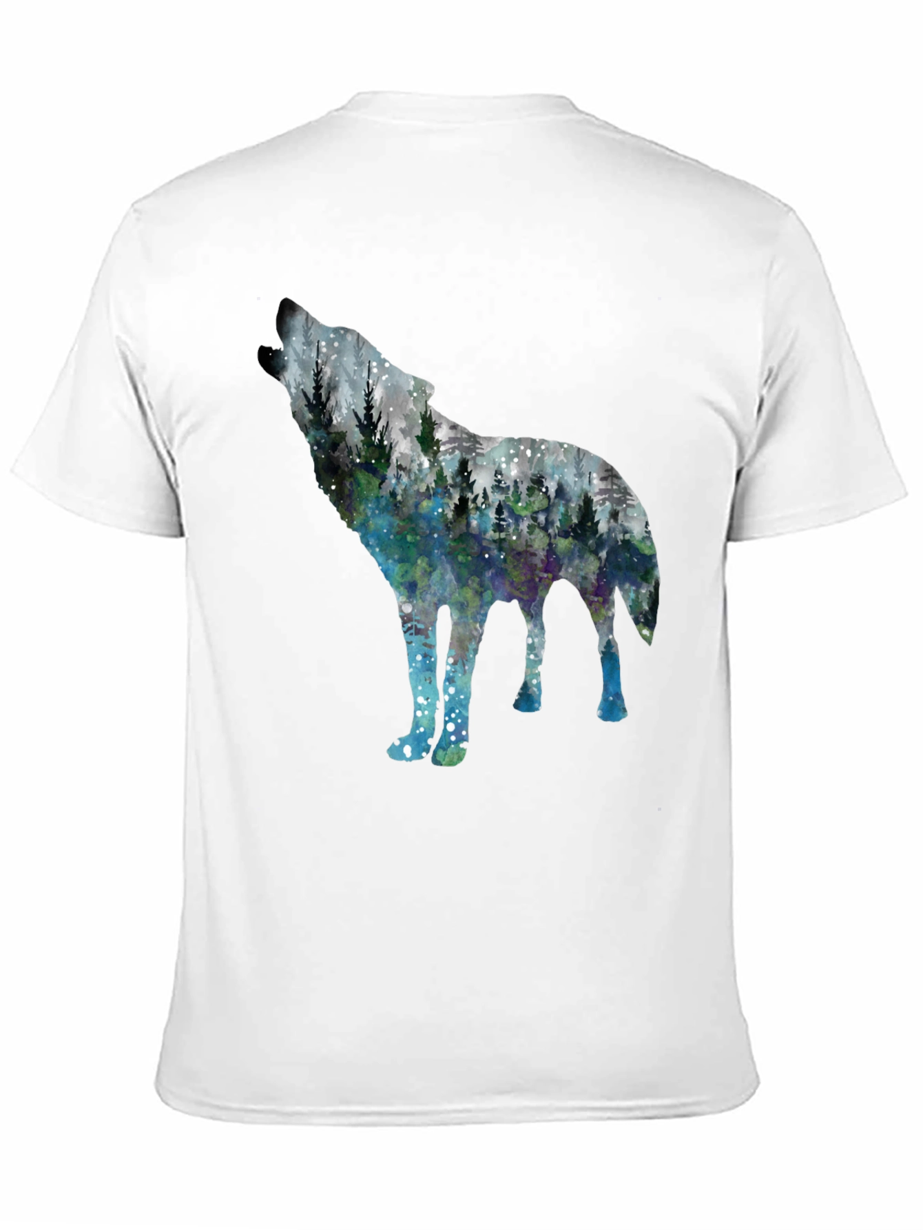 Wolf Forest Graphic Tee - Black Cotton Blend