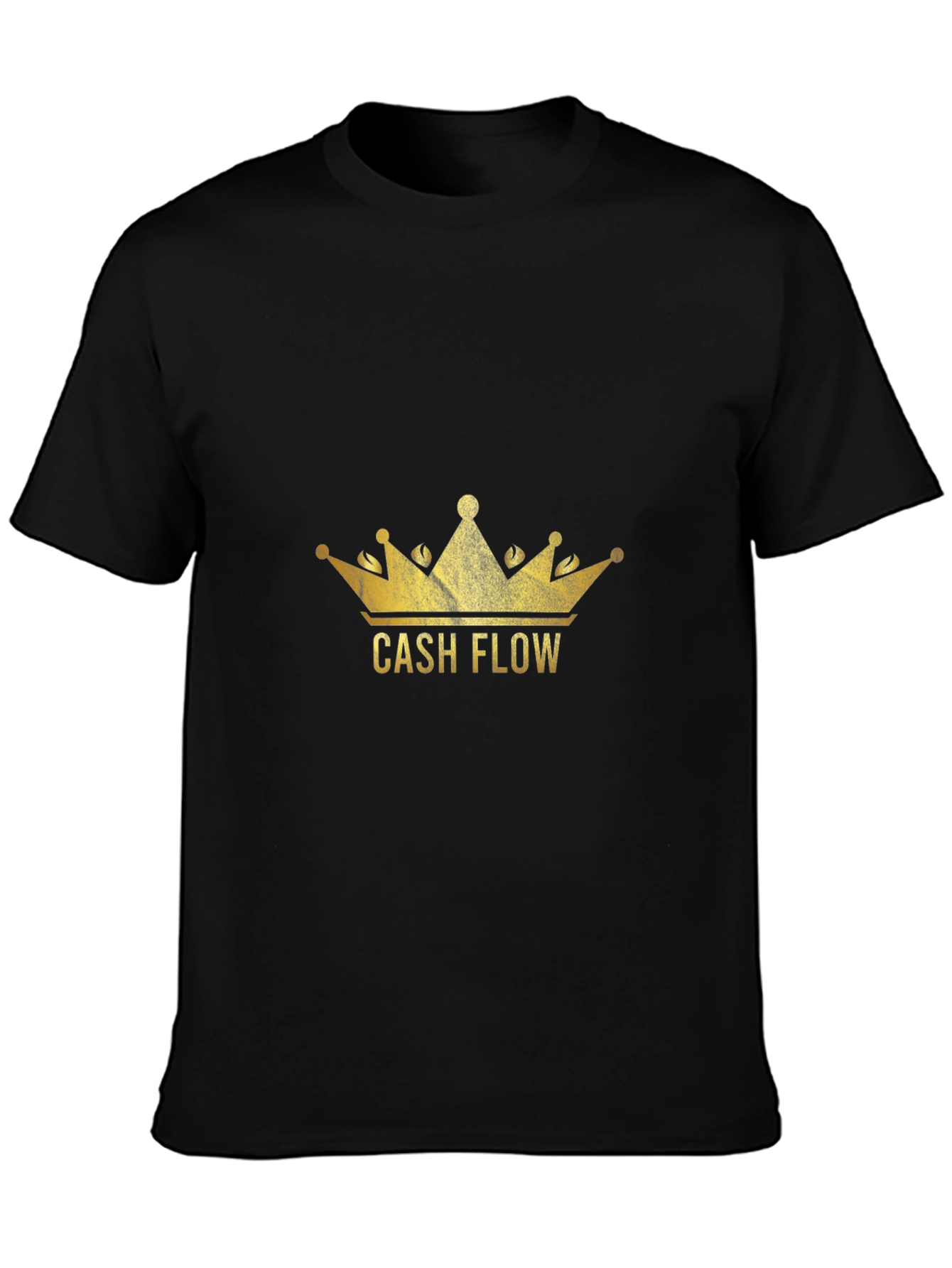 Cash Flow Crown Graphic Tee - Stylish Black T-Shirt