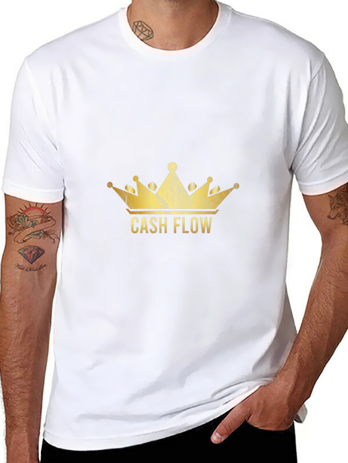 Cash Flow Crown Graphic Tee - Stylish Black T-Shirt