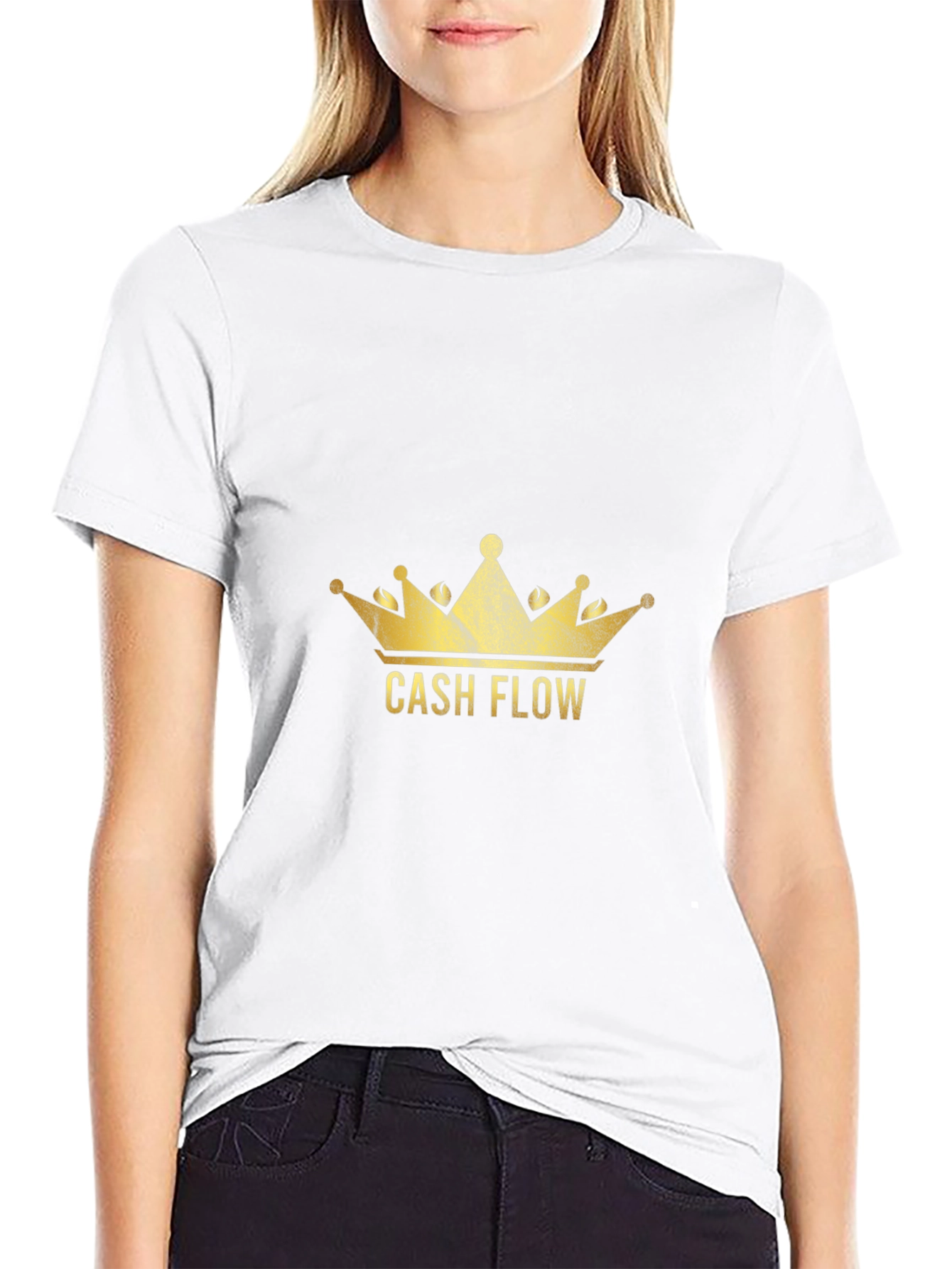 Cash Flow Crown Graphic Tee - Stylish Black T-Shirt