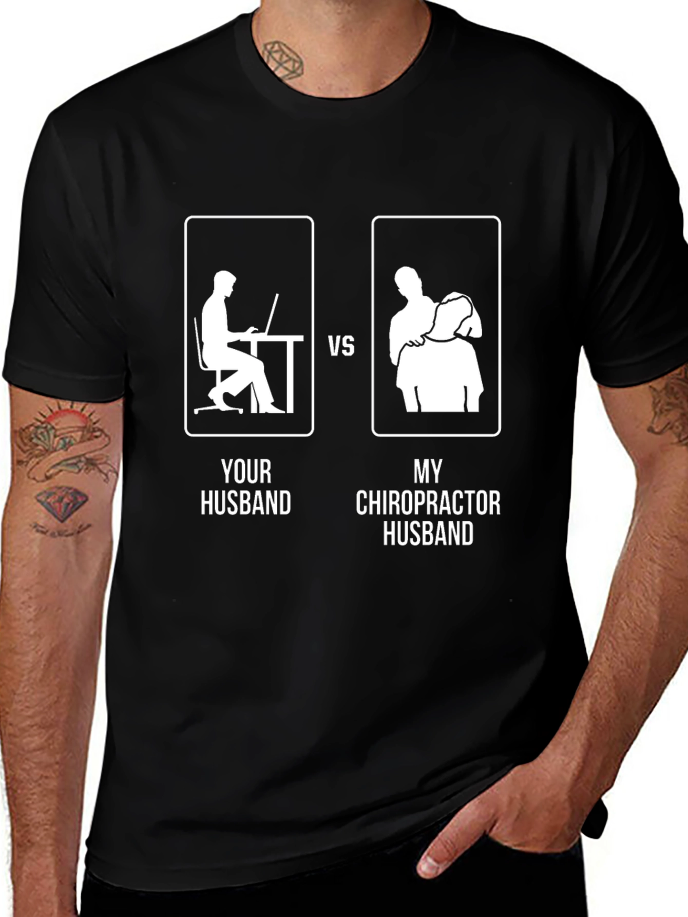 Chiropractor Husband Graphic T-Shirt - Funny Husband Gift