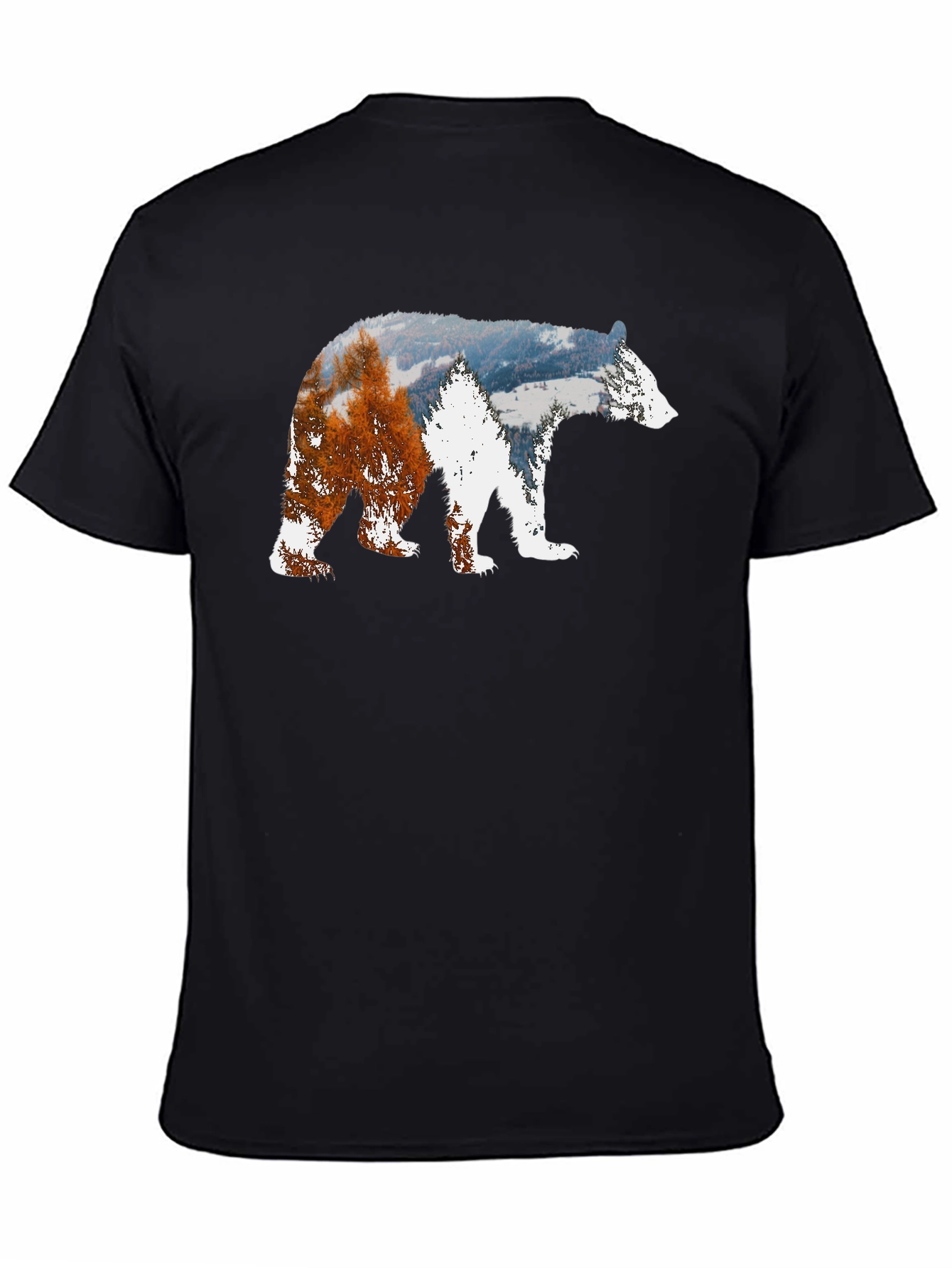 Bear Silhouette Nature Scene Graphic Tee