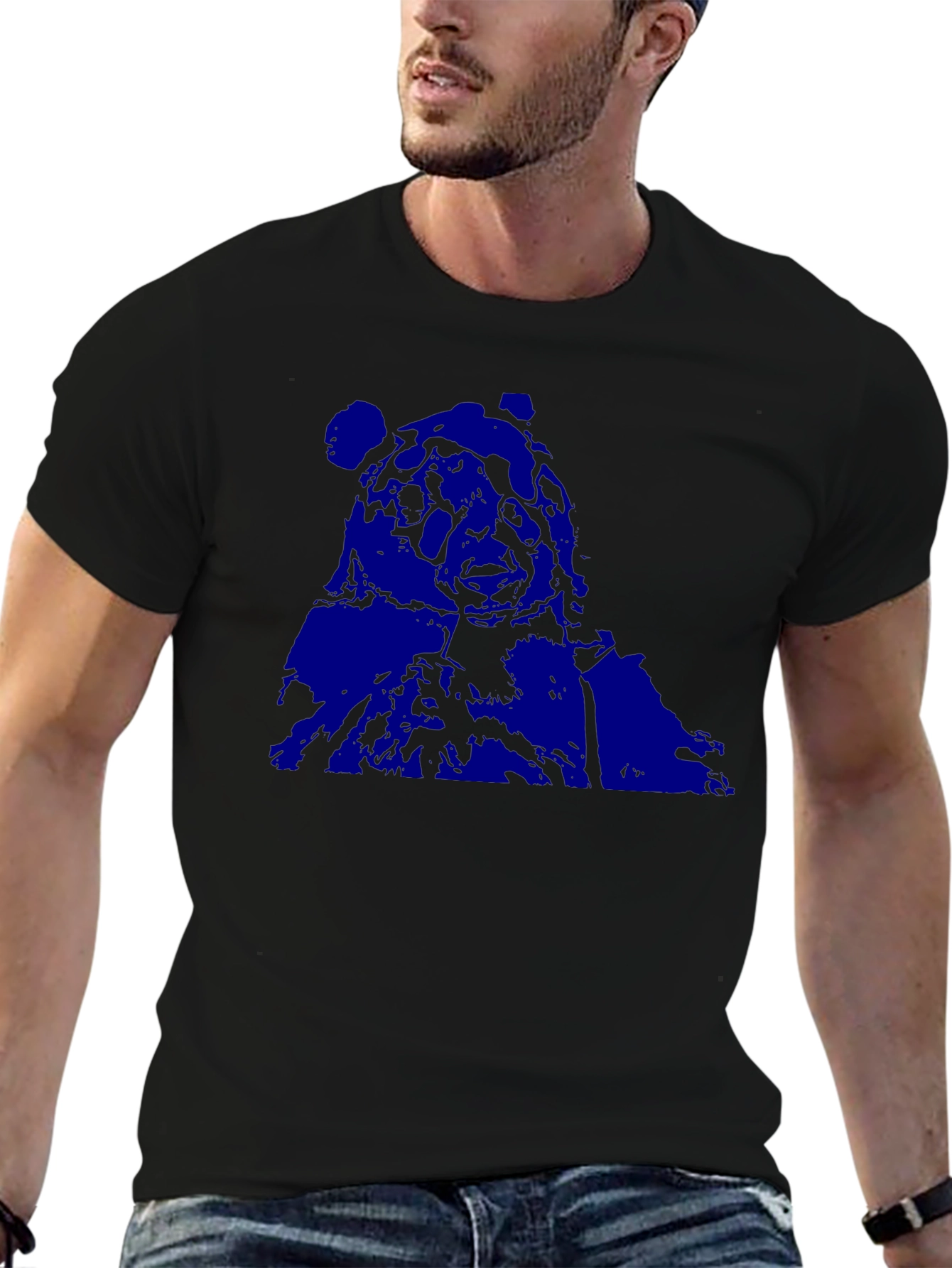 Blue Graphic Tee - Black