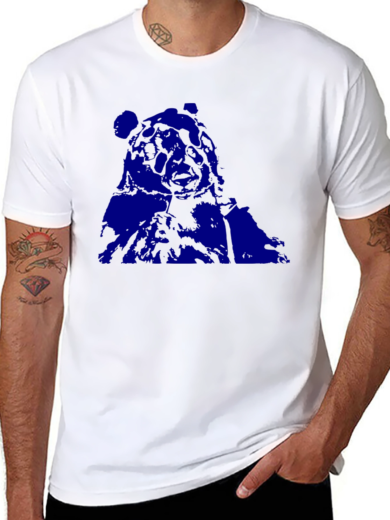 Blue Graphic Tee - Black