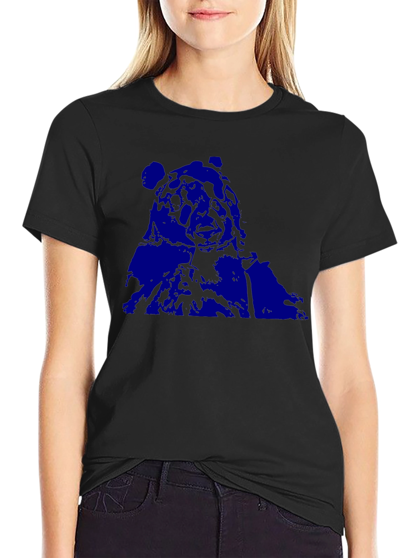 Blue Graphic Tee - Black
